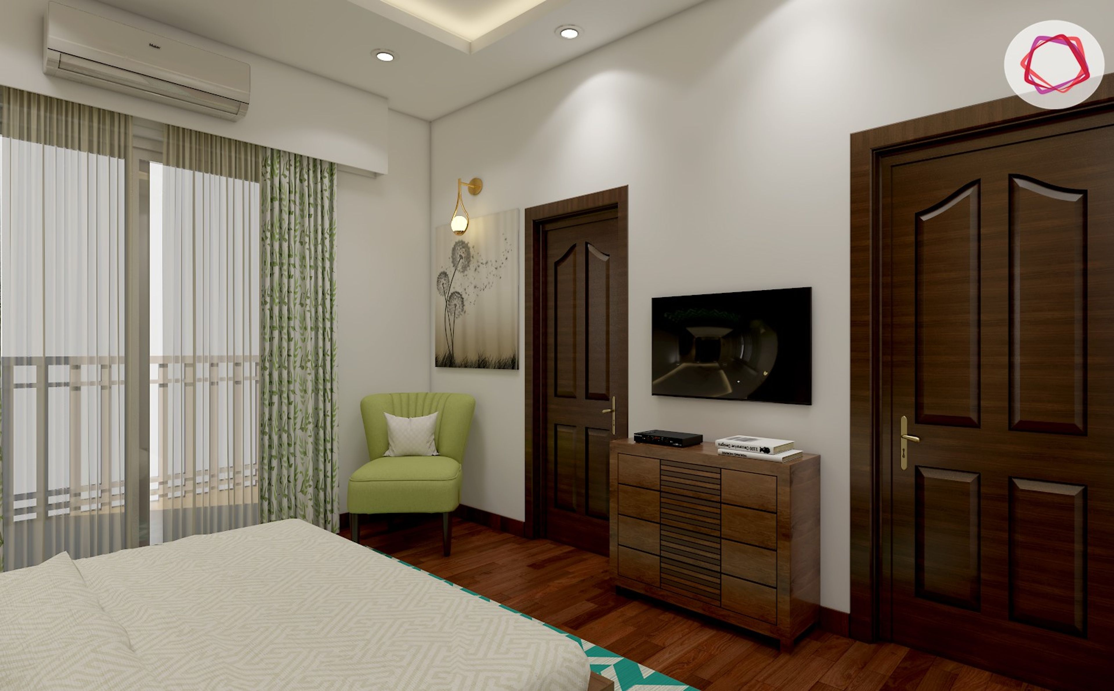 Rustic Style Compact Bedroom - Livspace