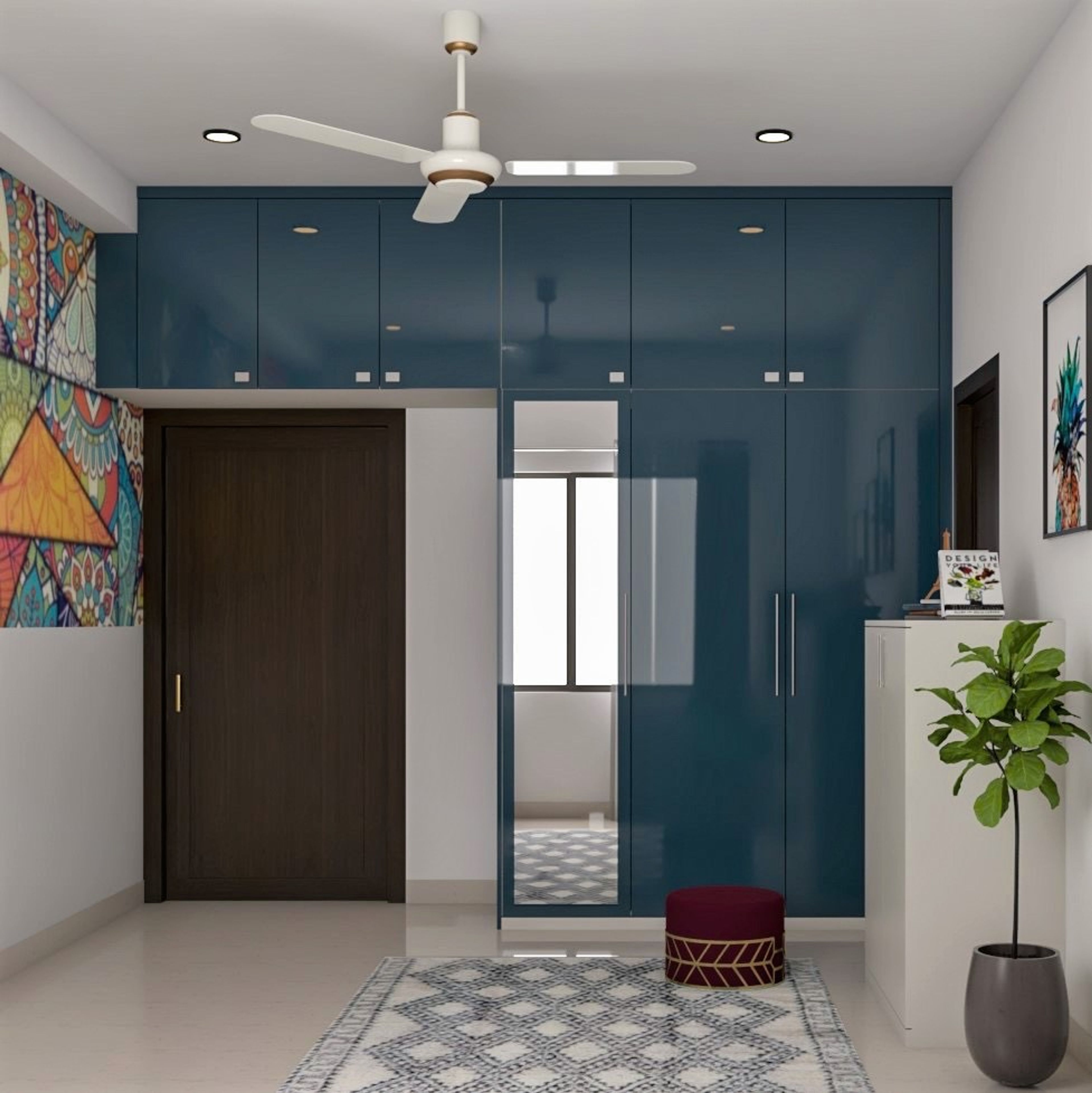 Vibrant Art Deco Bedroom - Livspace