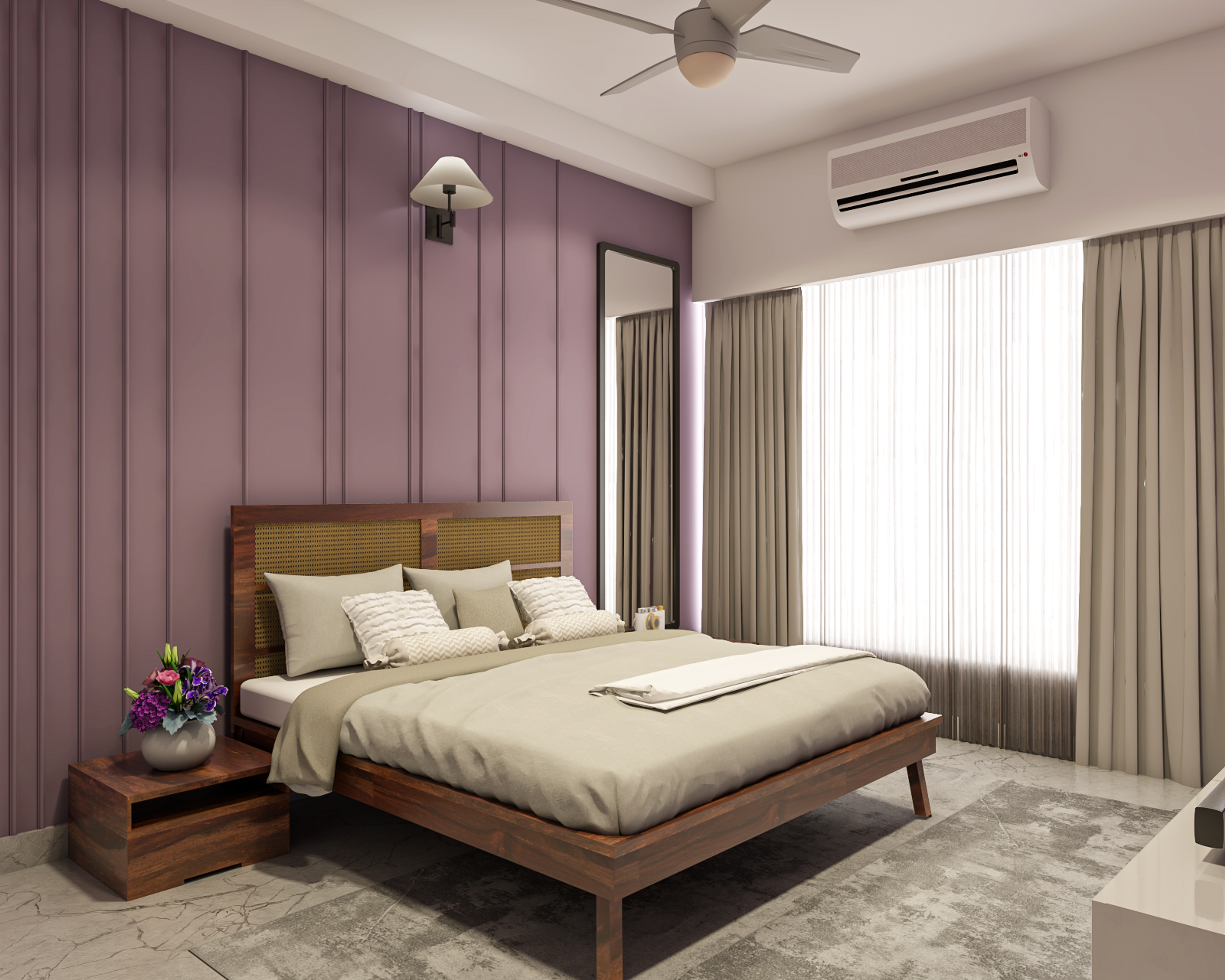 Comfortable Compact Bedroom - Livspace