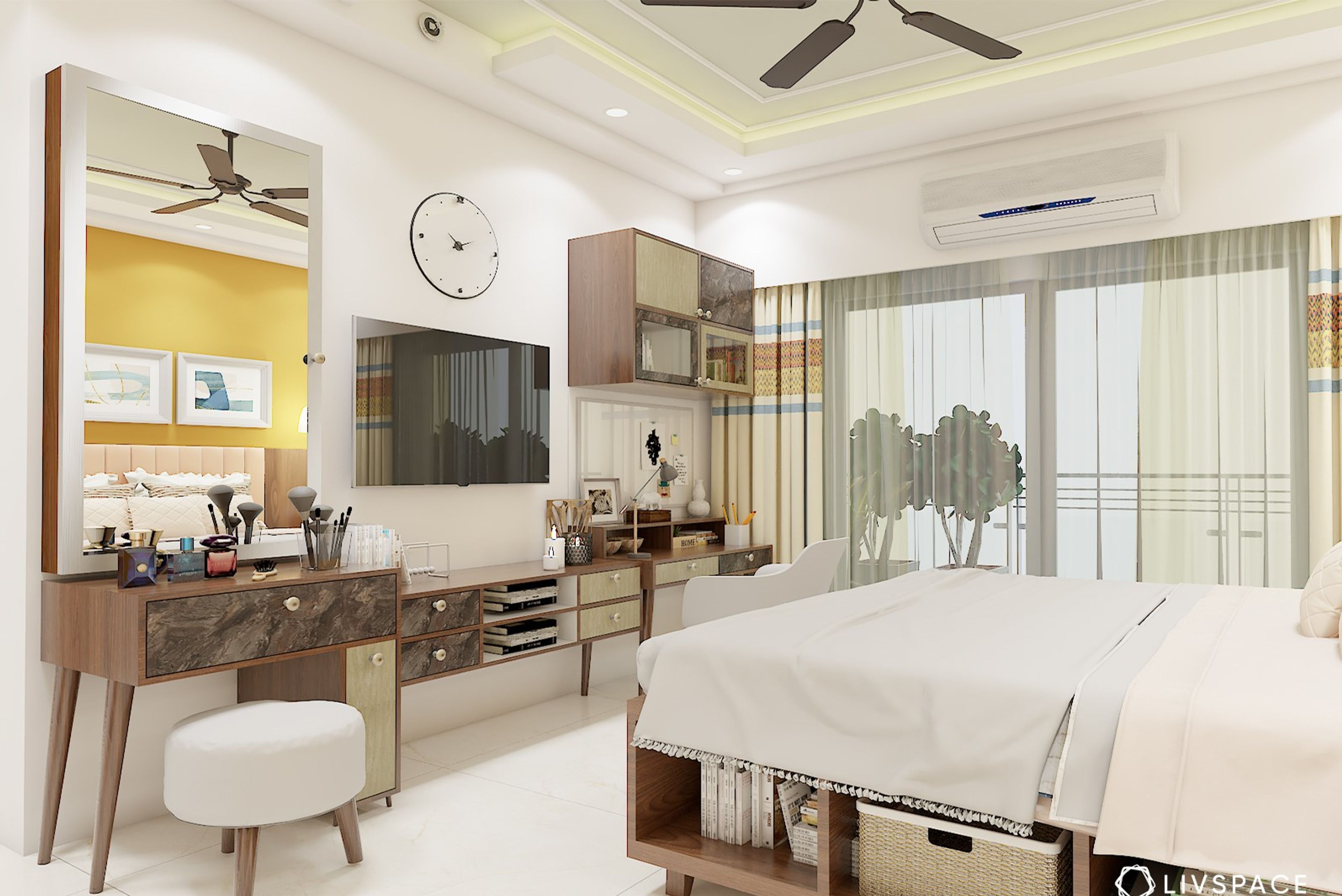 Convenient Modern Bedroom - Livspace