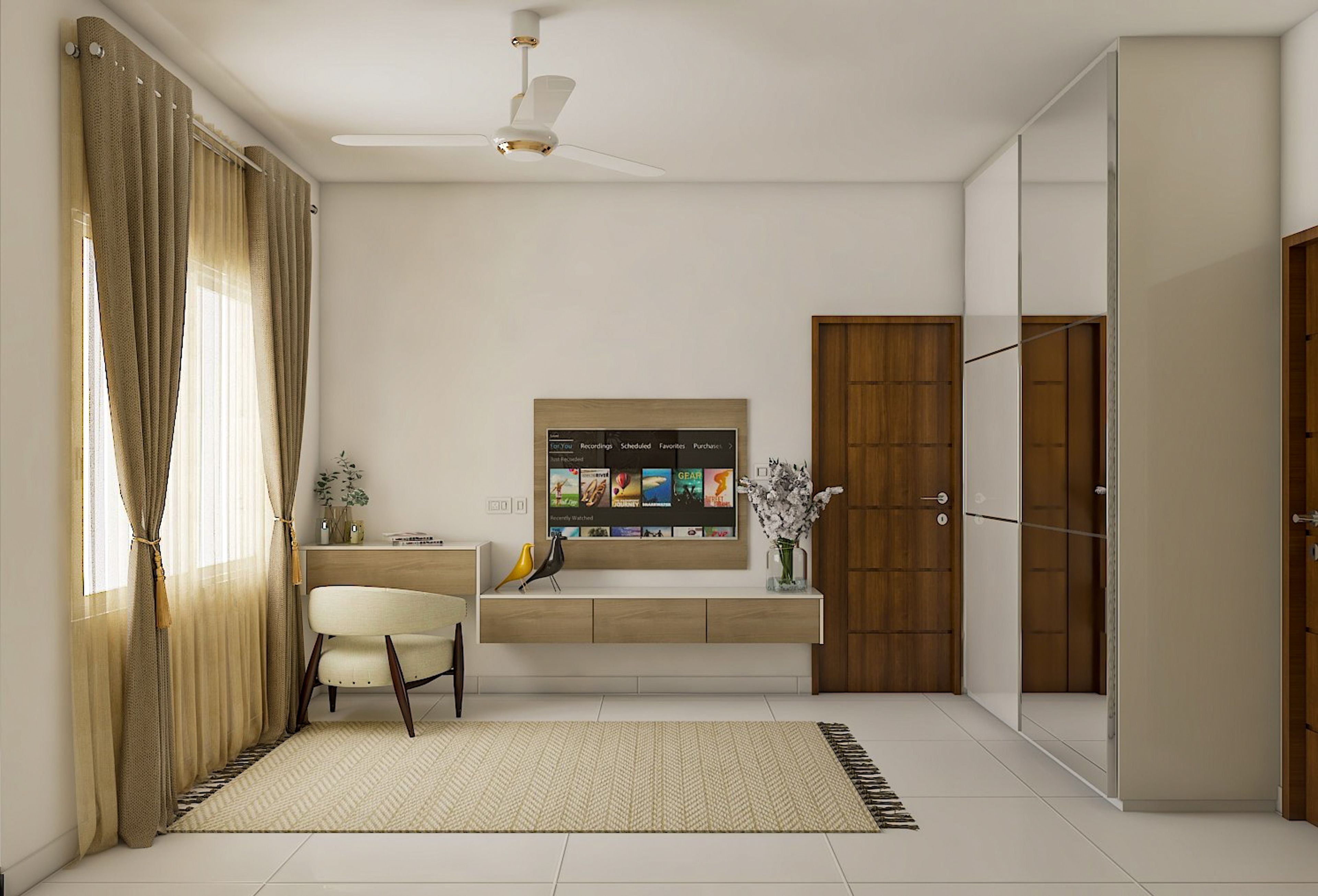 Contemporary Style Spacious Bedroom - Livspace