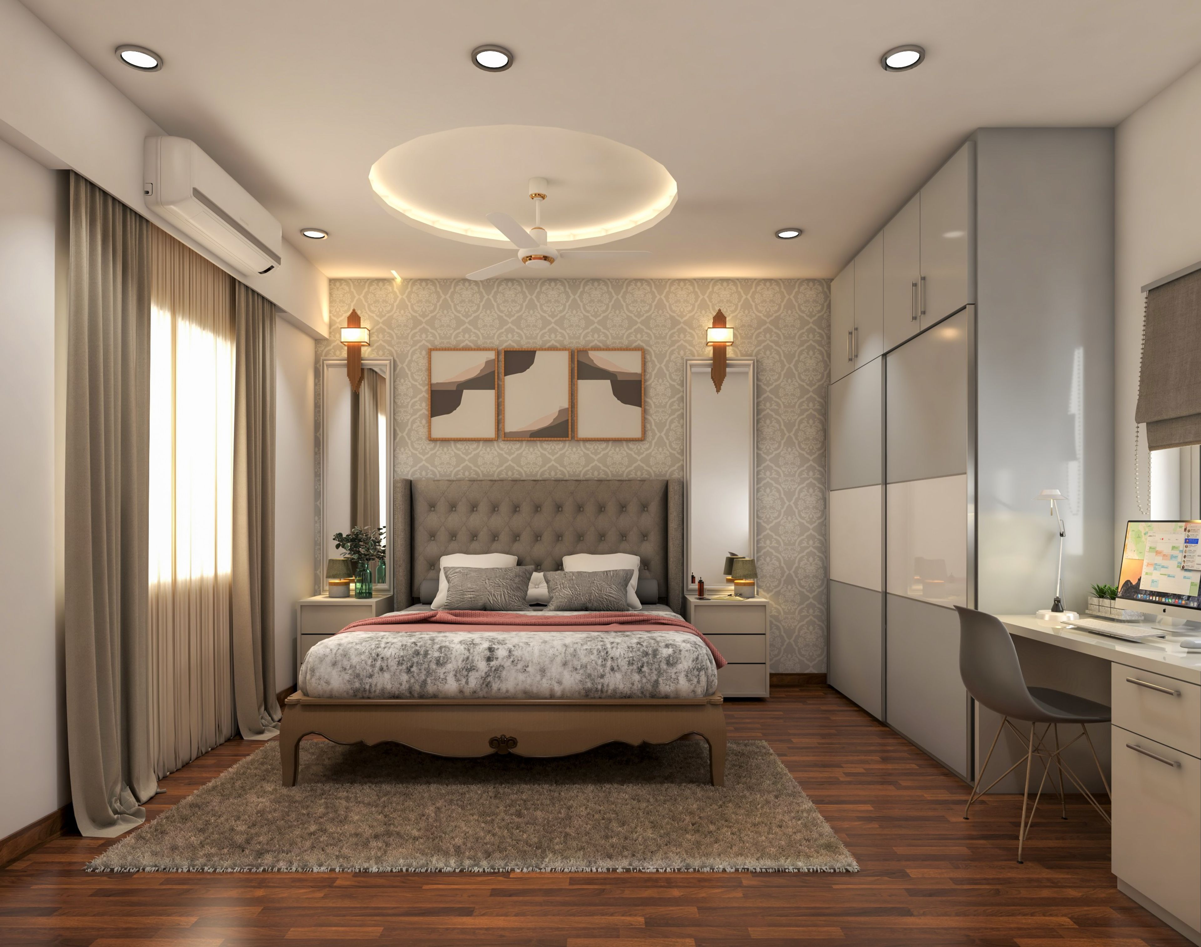 Luxury Contemporary Master Bedroom With King-size Bed