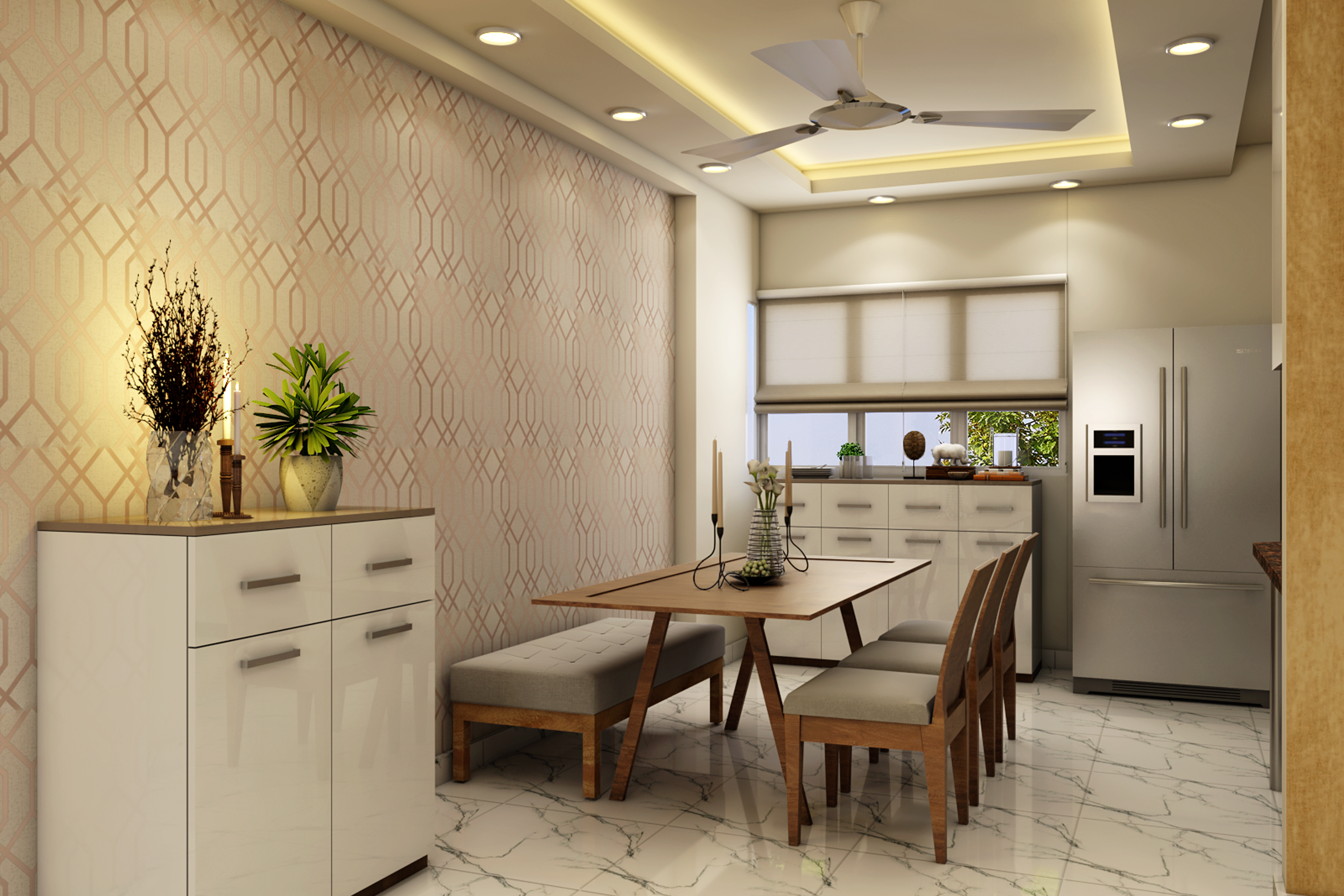 Small Cozy Dining Room With Mixed Chairs