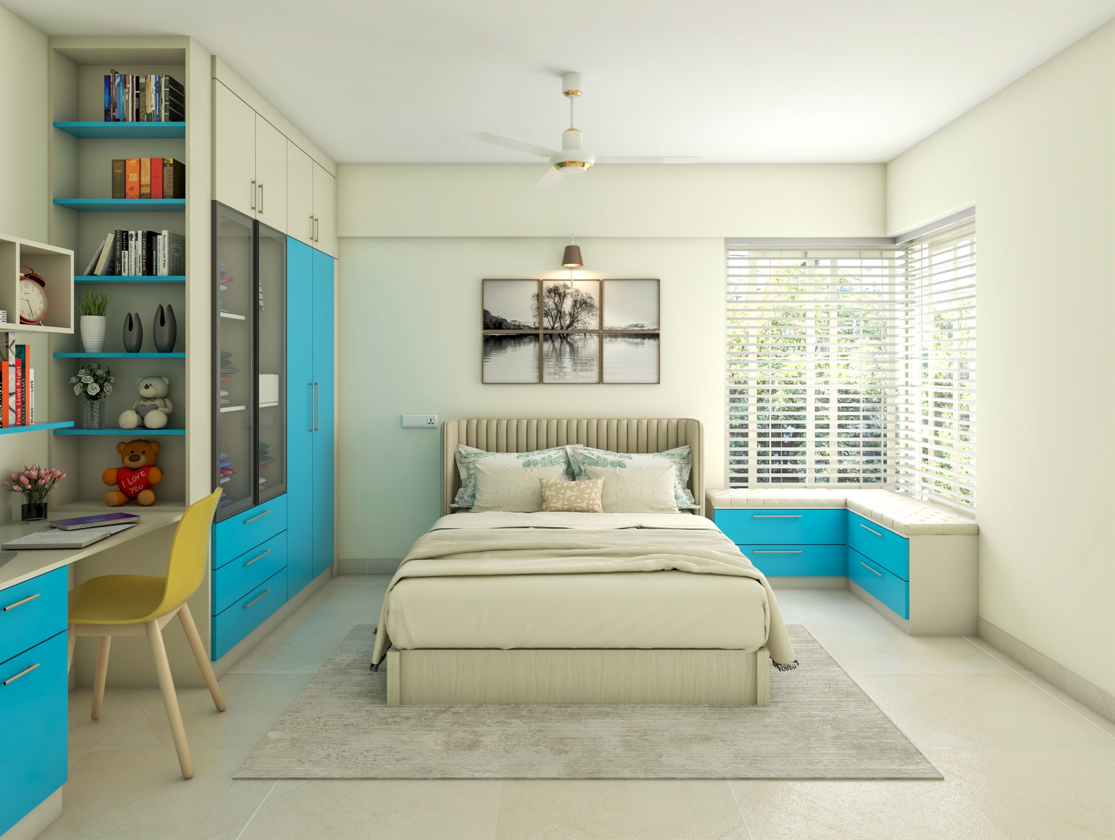 Mediterranean Style Kid's Bedroom Ideas For Rental Homes