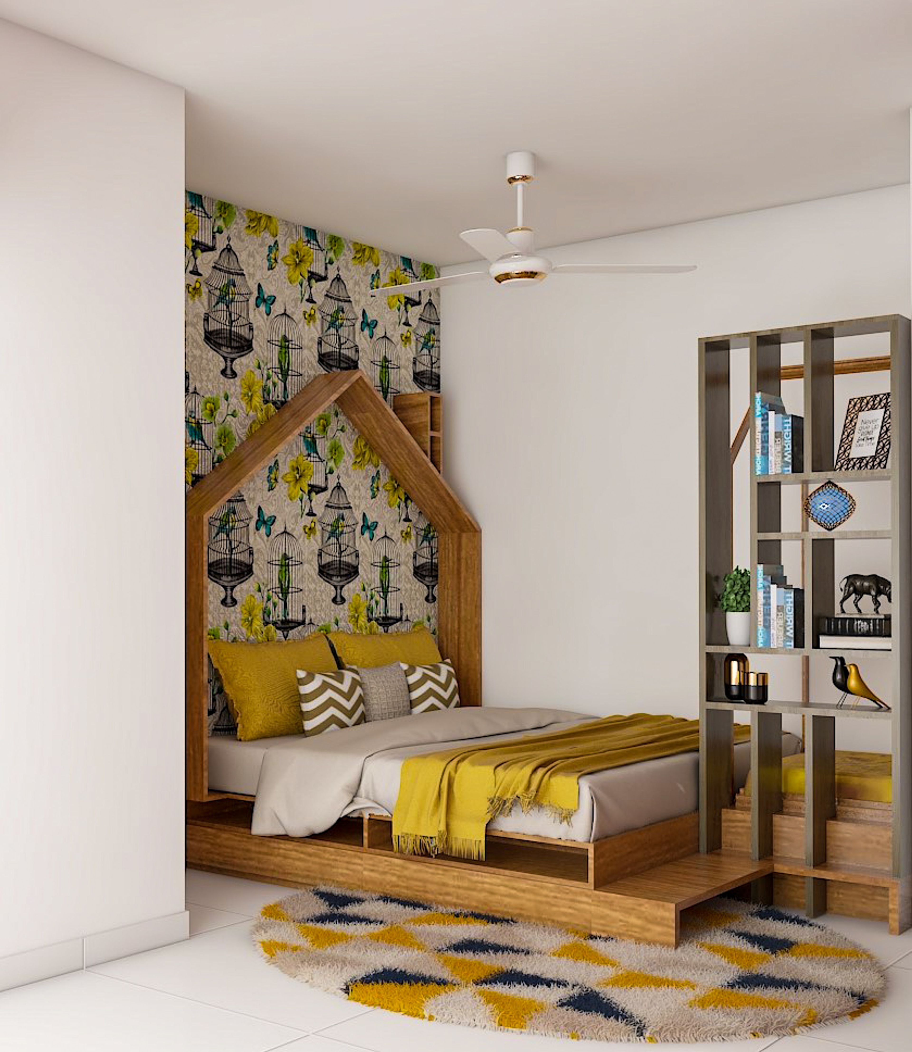 Small Kid's Bedroom With Open Storage Furniture Set