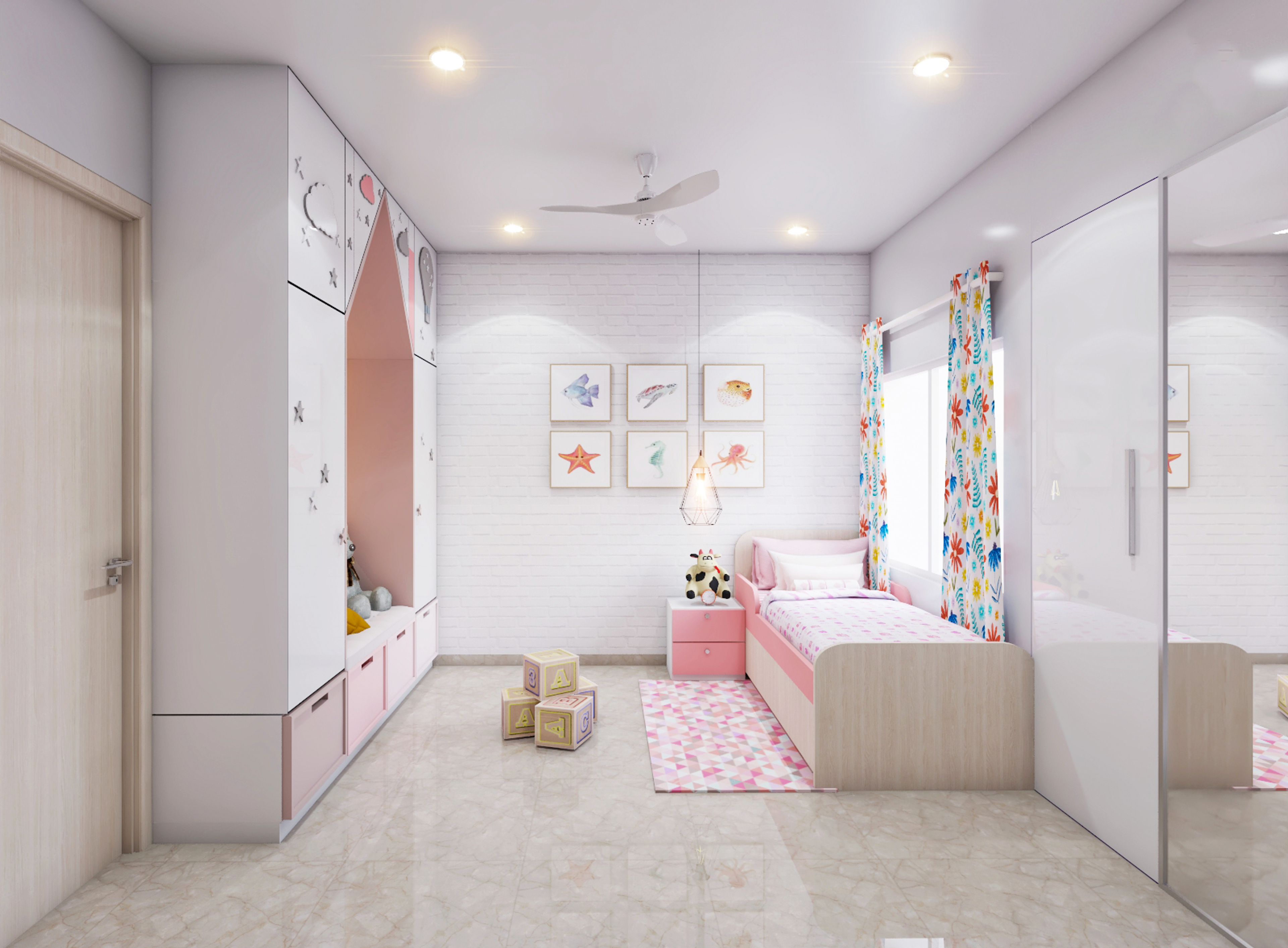 Kid's Bedroom With Extra Storage Space For Preschool Kids