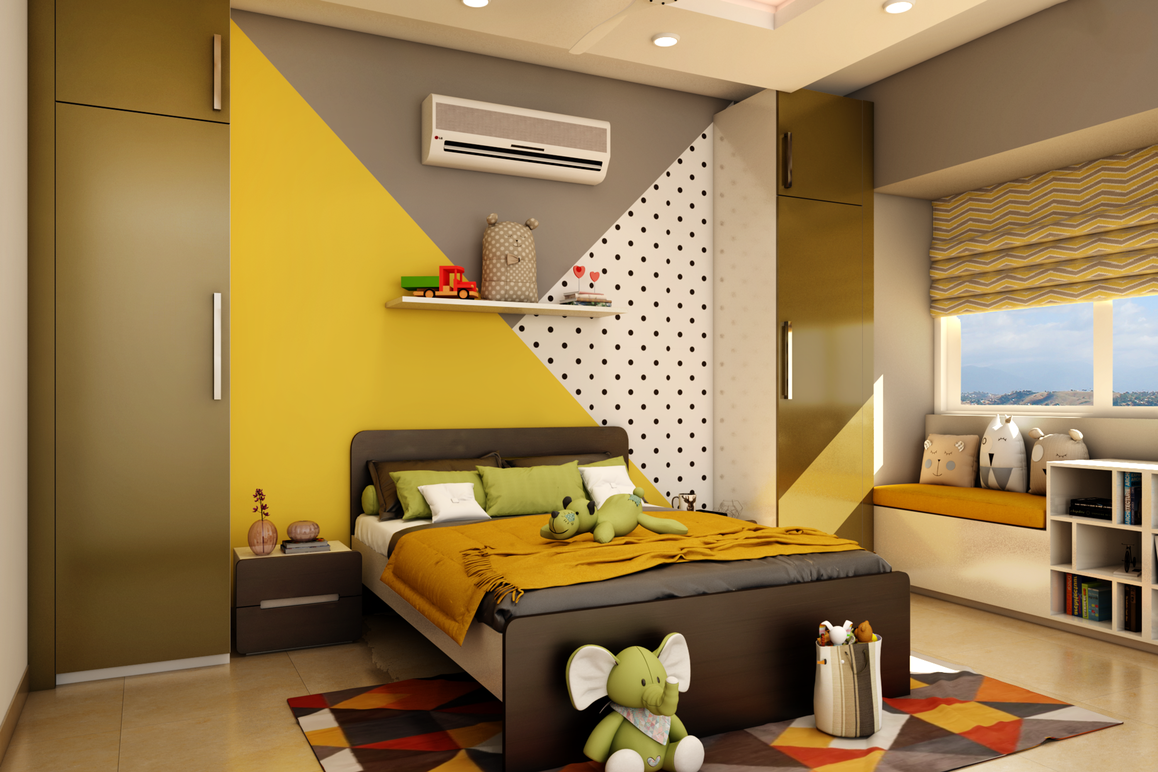 Best Kid's Bedroom Ideas In Shades of Ombre Yellow