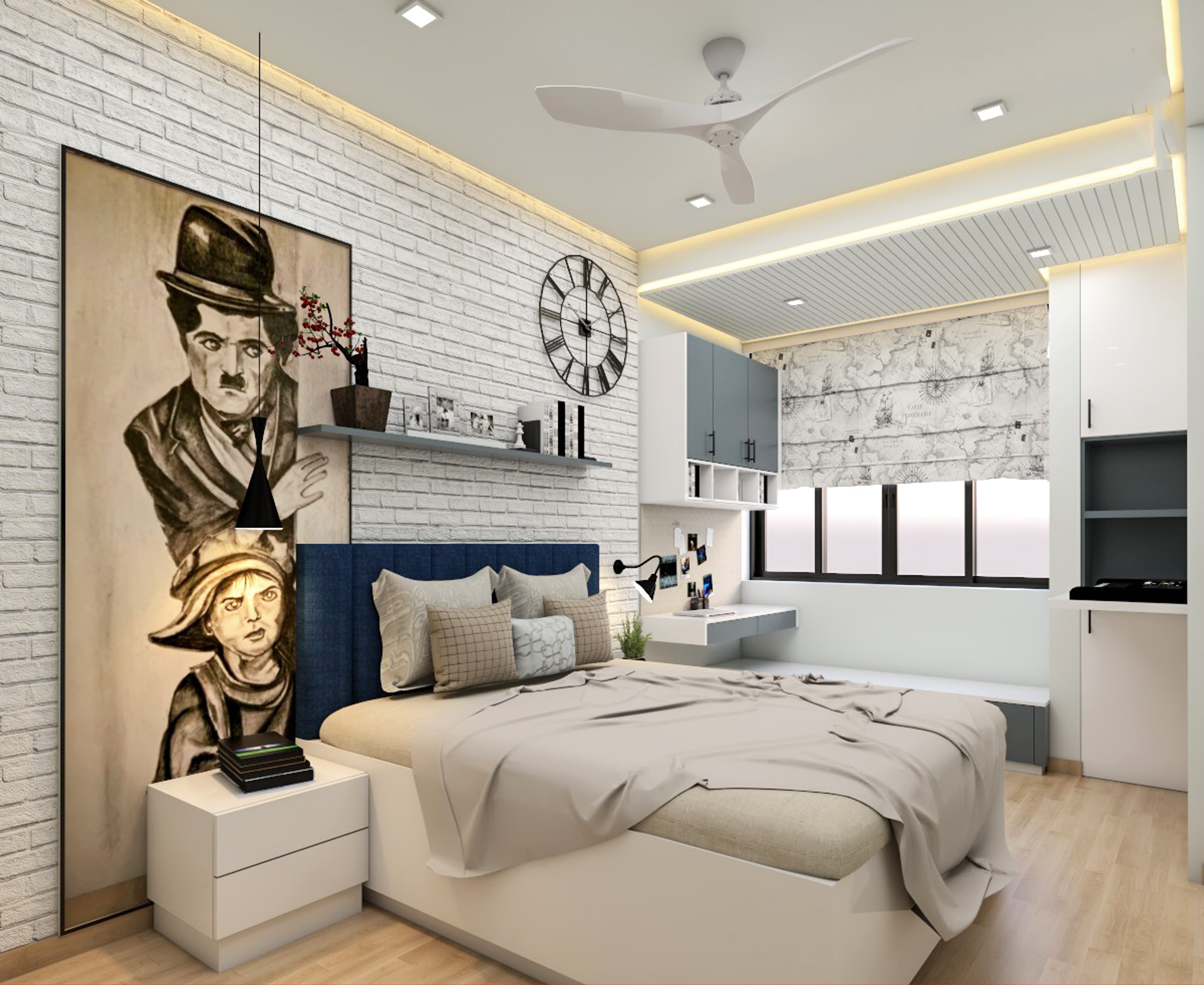 Multi-functional Kid's Bedroom And Study Room