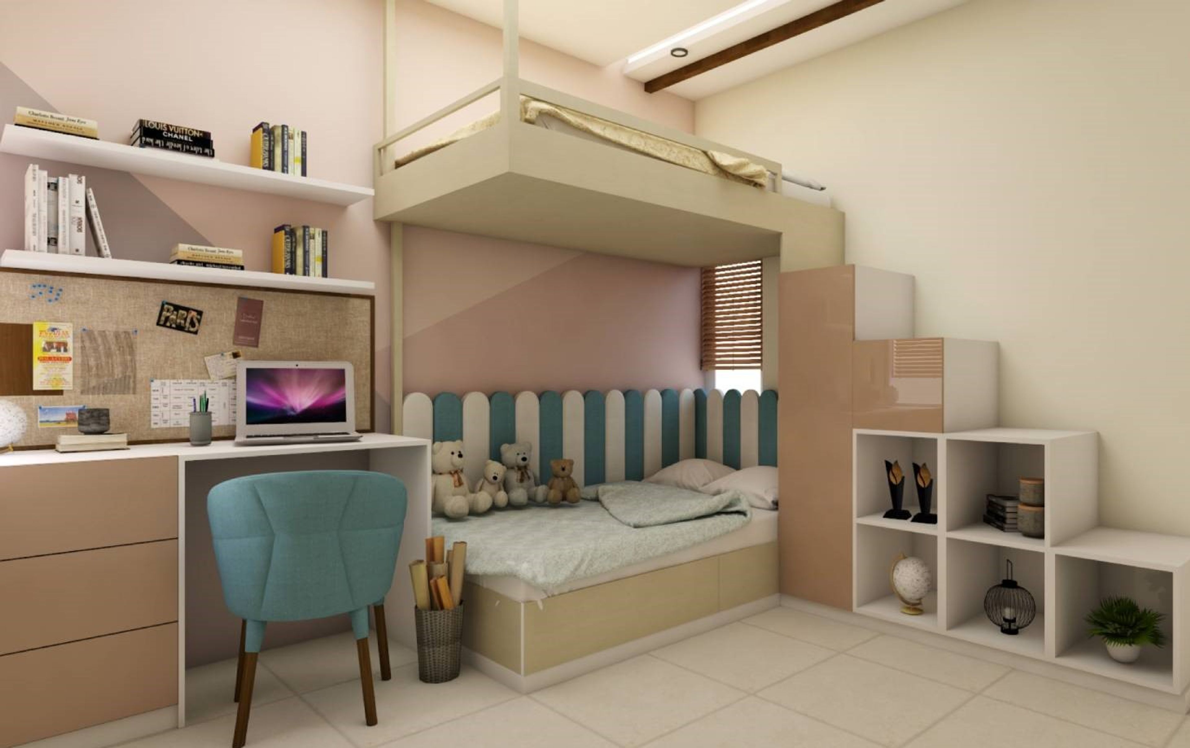 Best Kid's Bedroom With Study Unit