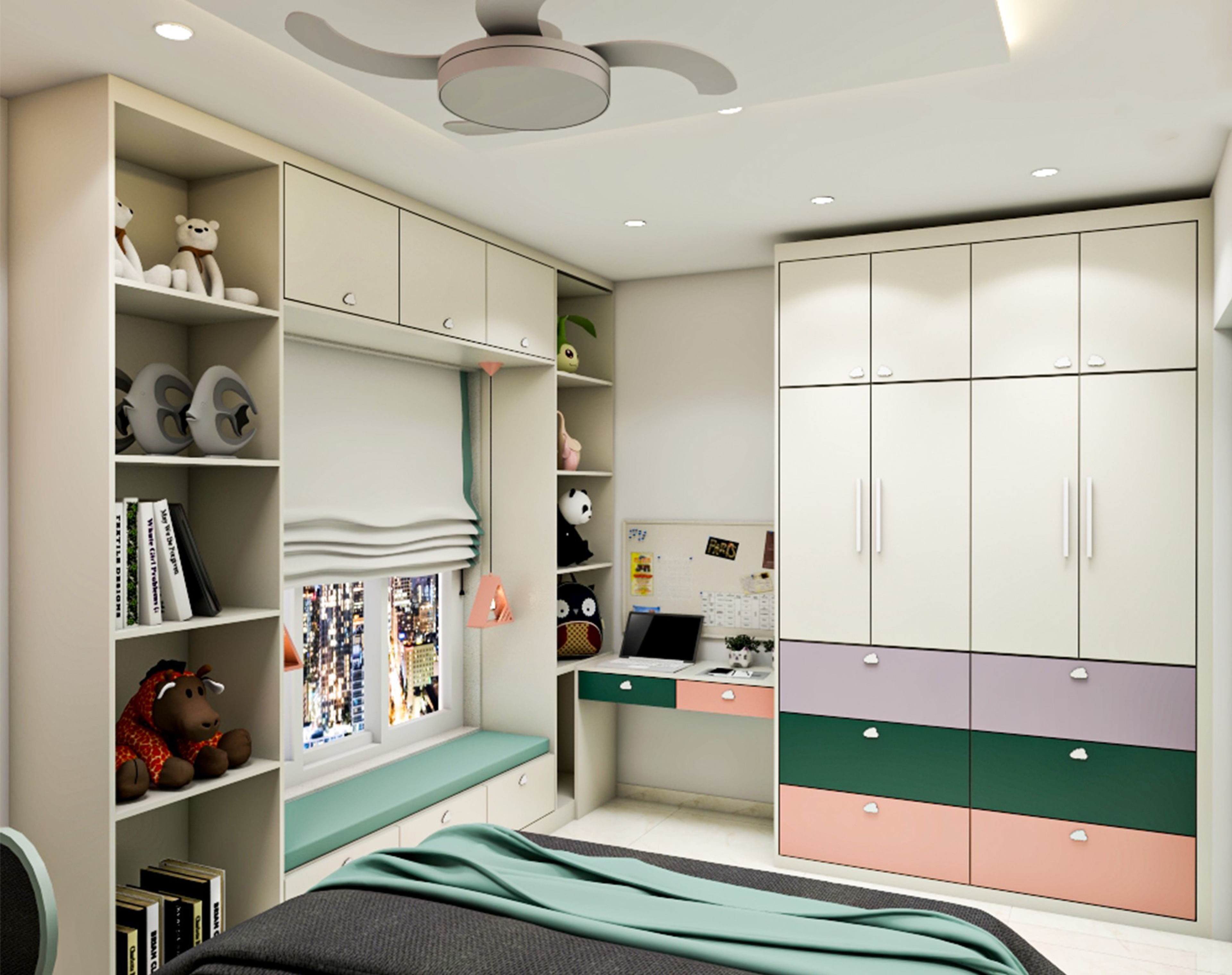 Lively Compact Kids Bedroom Design - Livspace