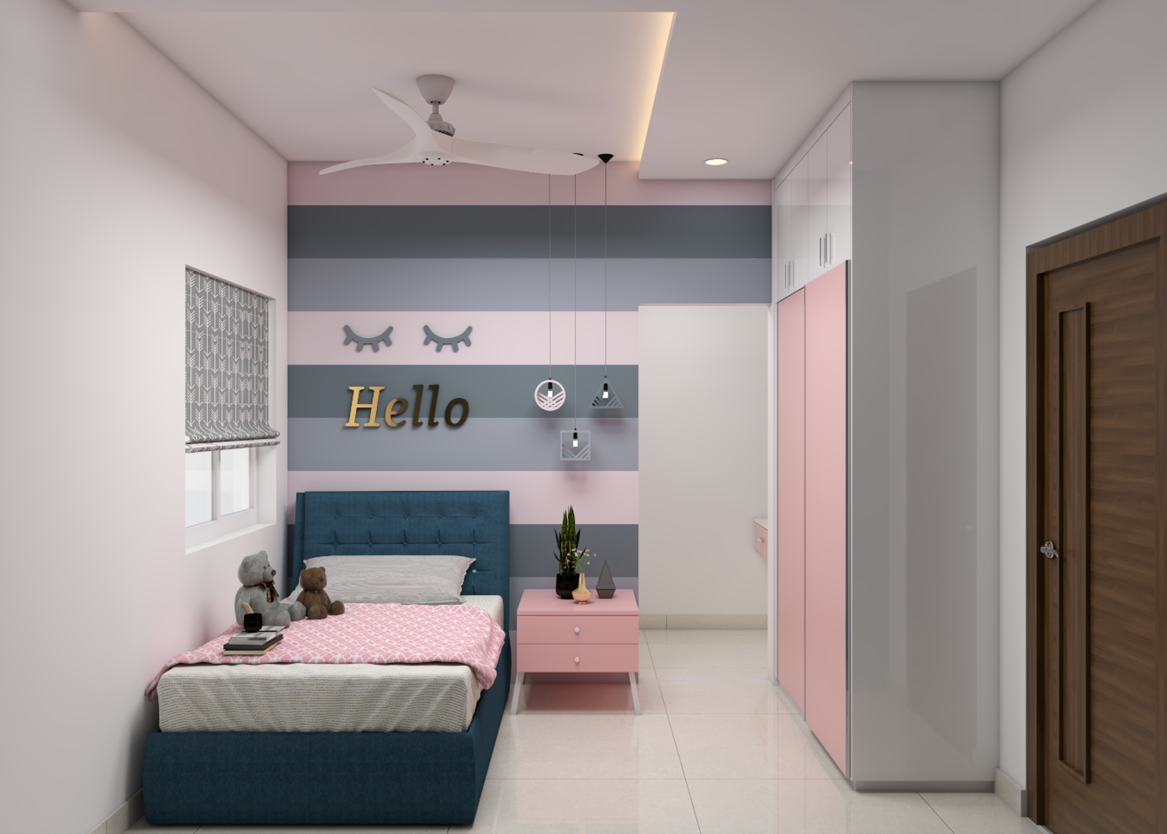 Small Kid's Bedroom With Ample Storage For Rental Homes