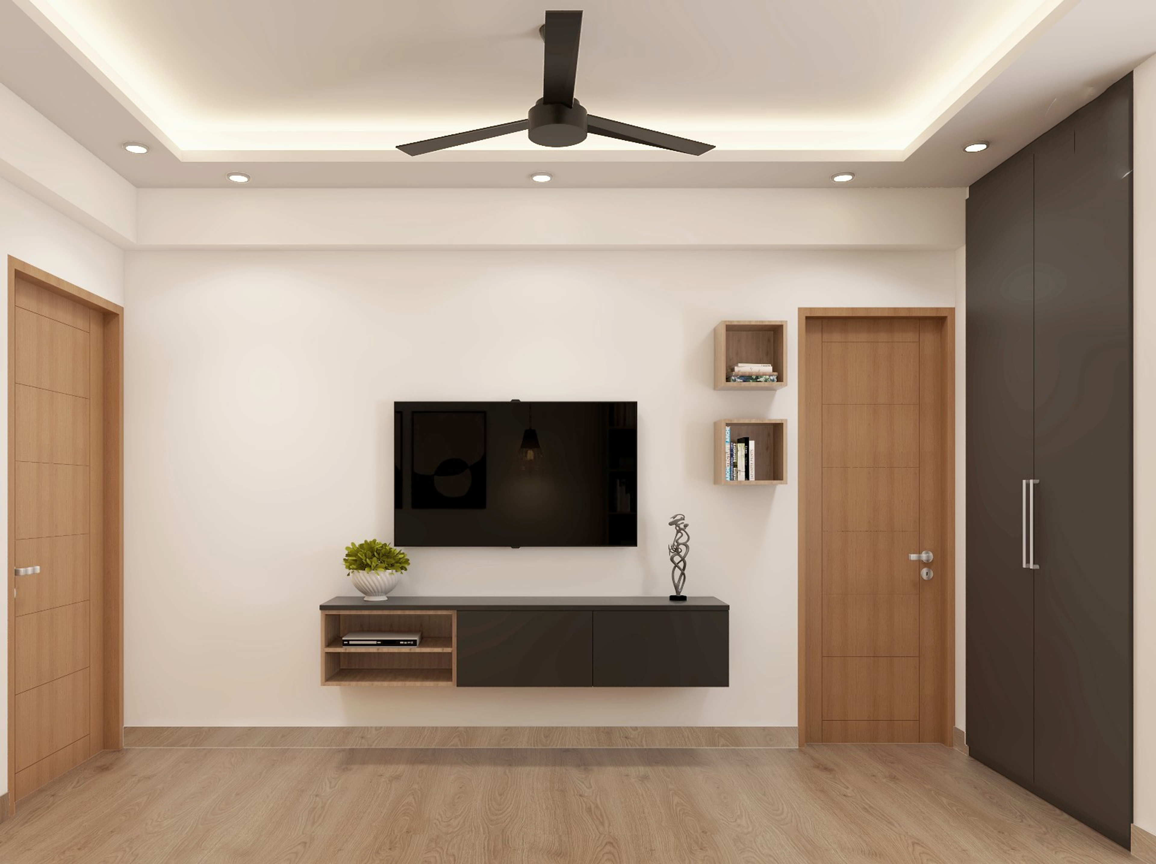 Convenient Spacious Farmhouse Bedroom - Livspace