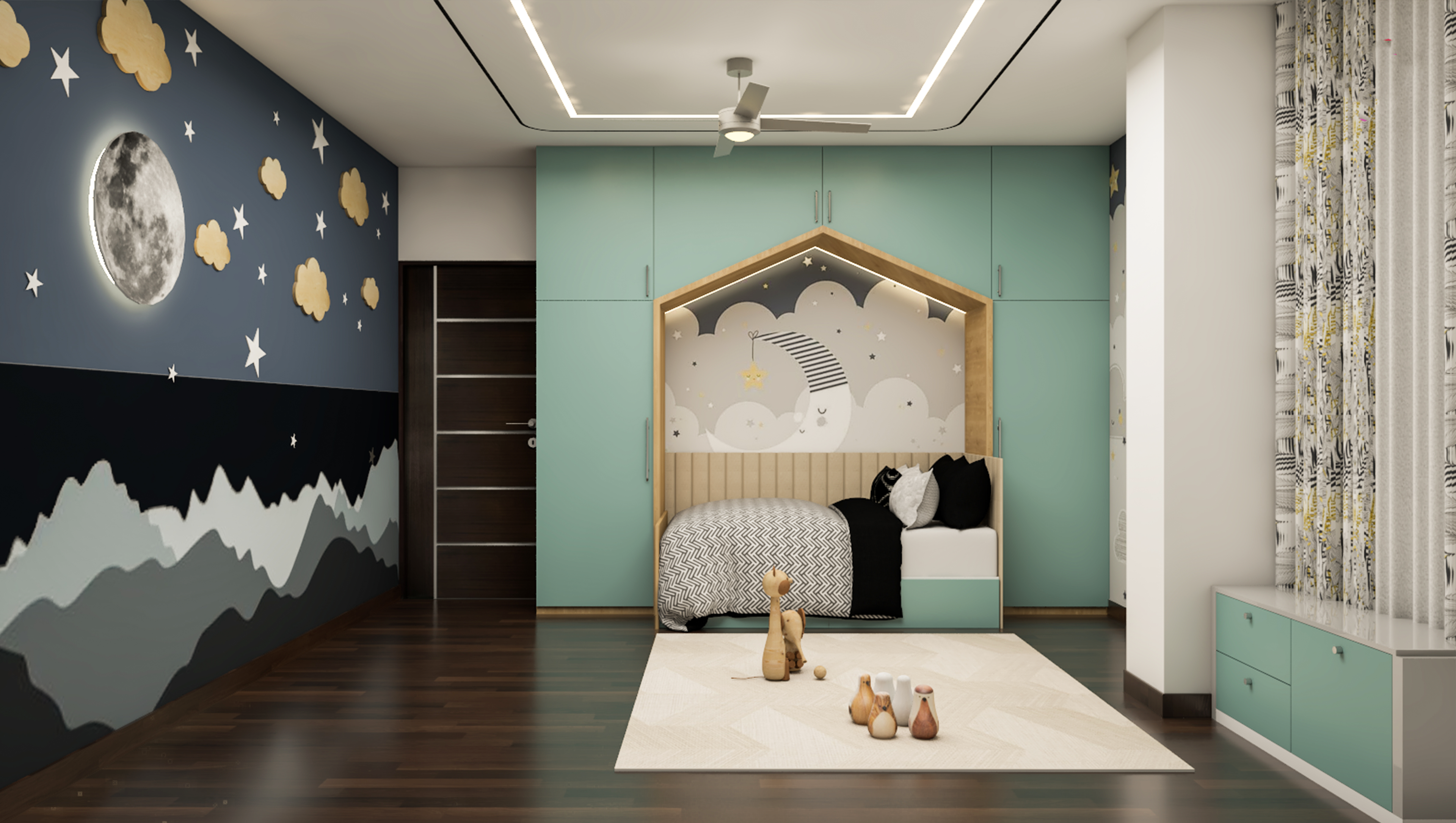 Minimal Glam Kid's Bedroom Ideas With Extra Storage