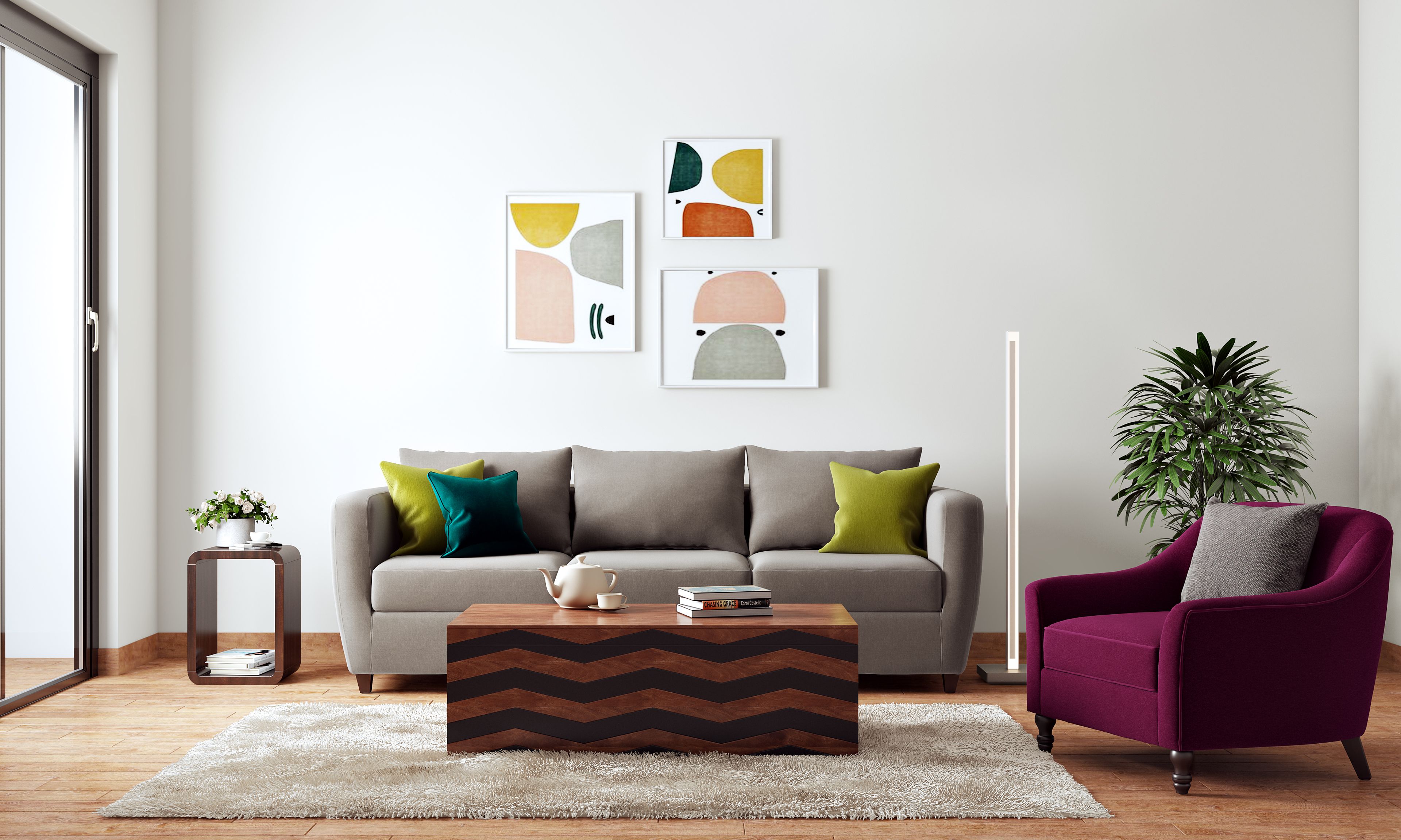 Spacious Minimal Living Room for Rental Homes