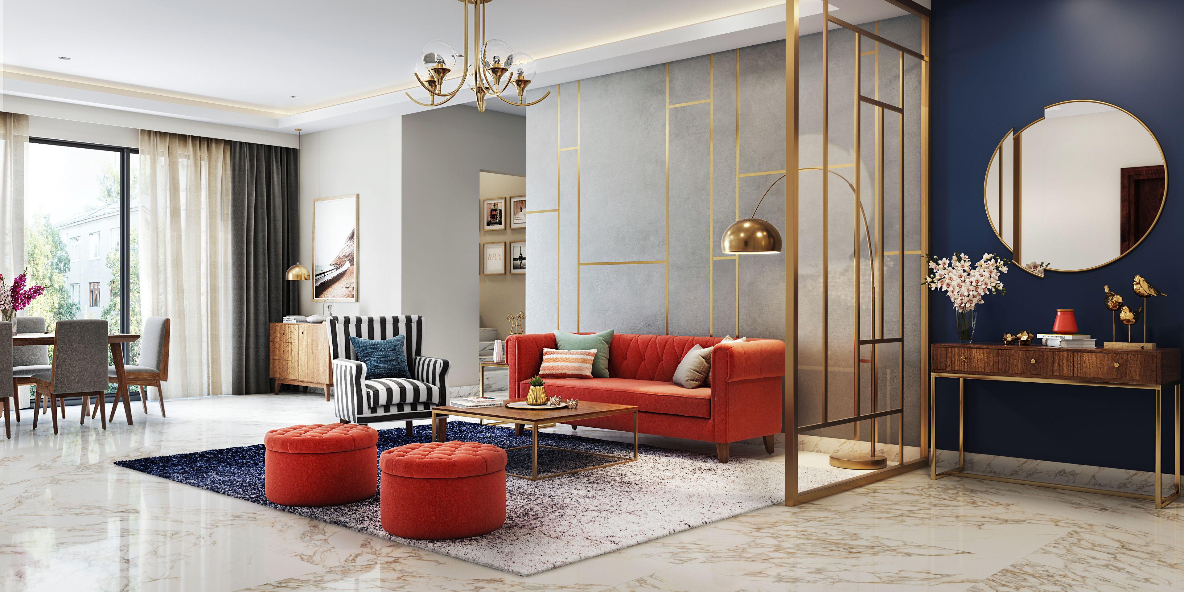 Spacious And Bright Victorian Style Living Room