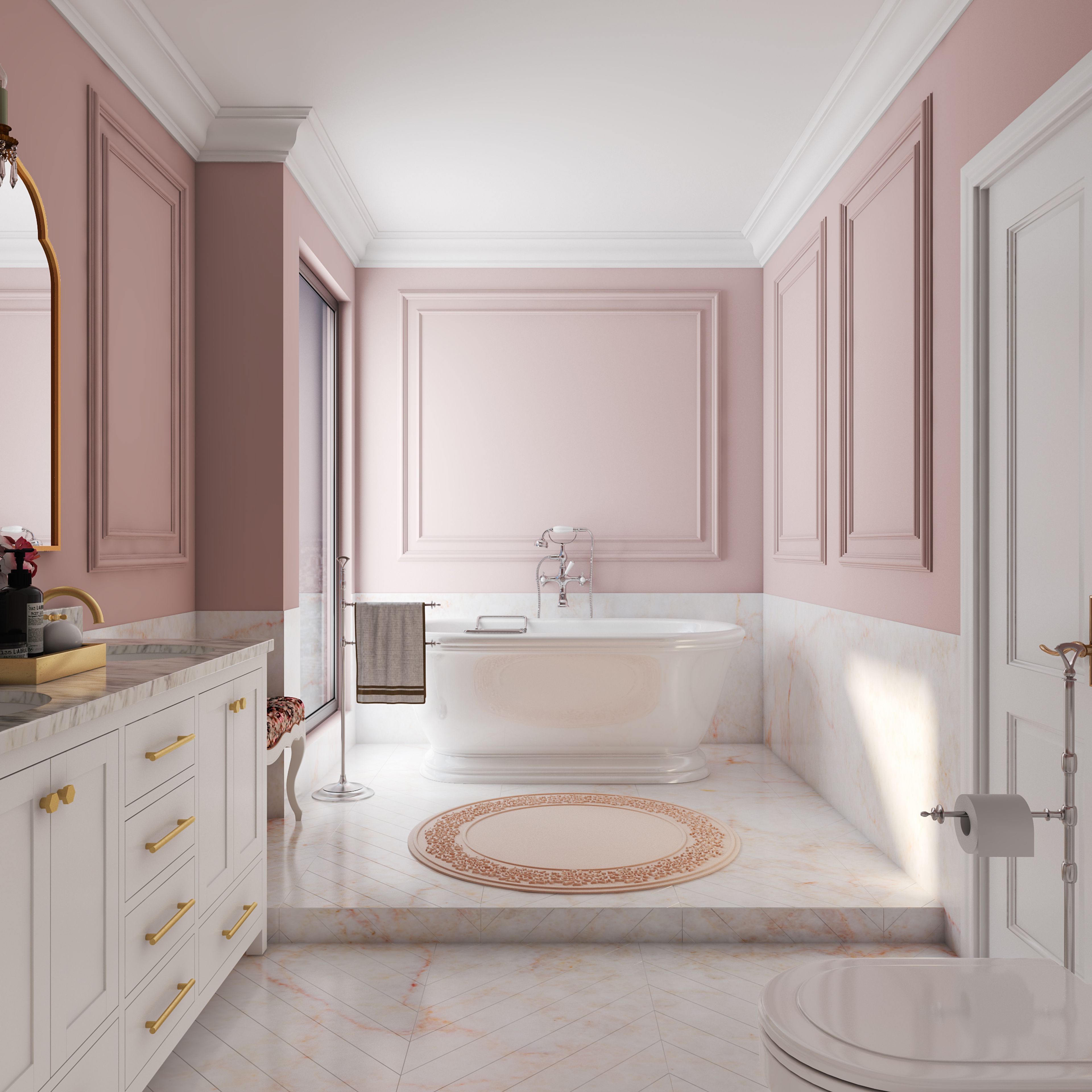 Spacious Princess Theme Bathroom in Soft Colours