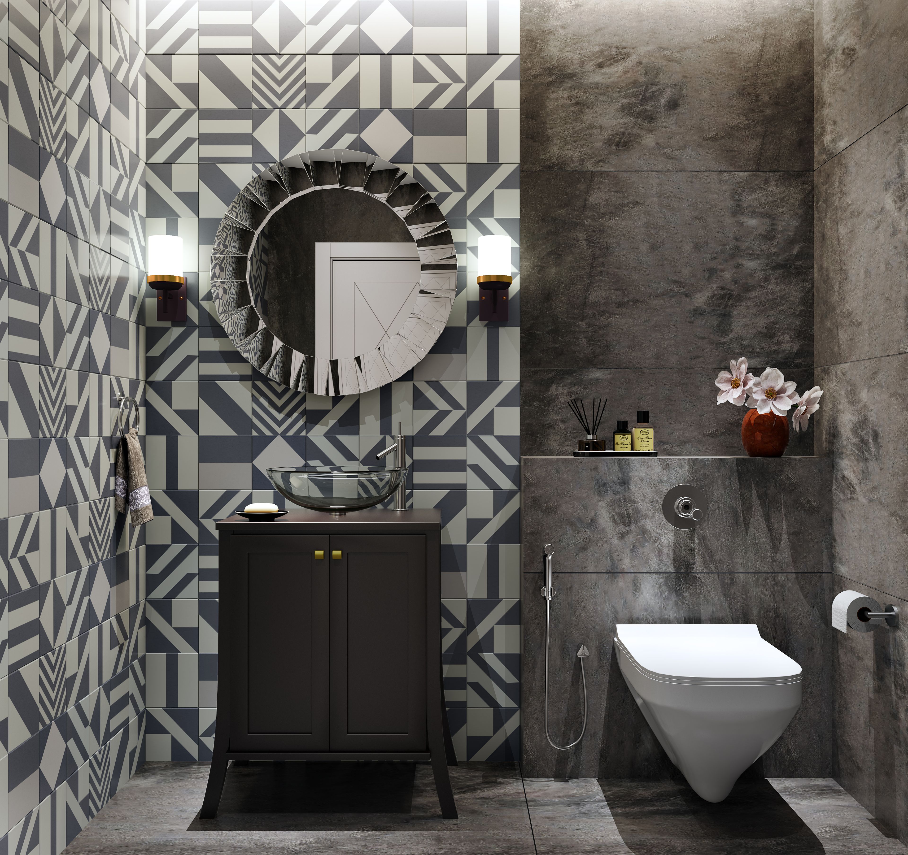 Contemporary Bathroom With Monochromatic Colour Palette