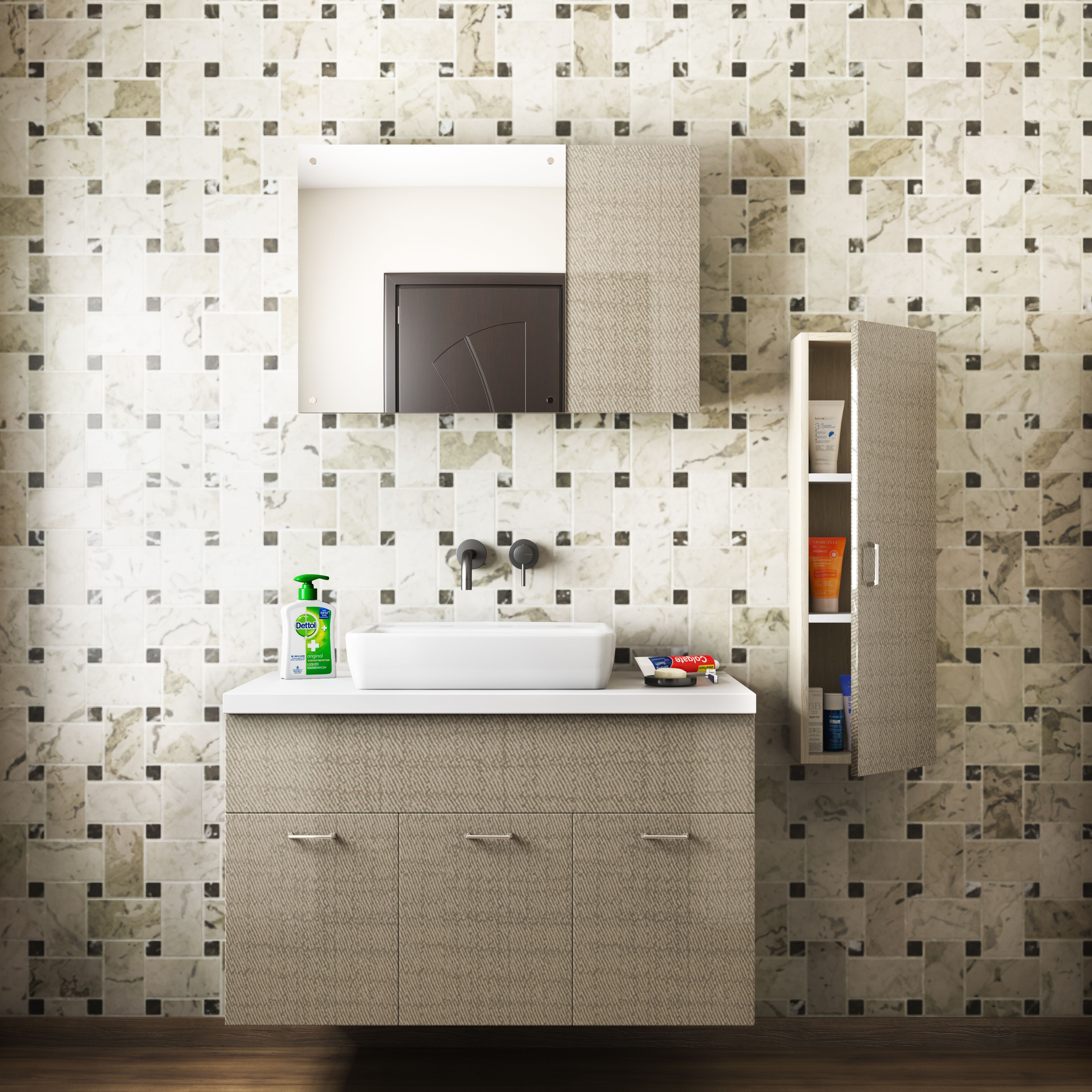 Simple Contemporary Bathroom With Maximum Storage