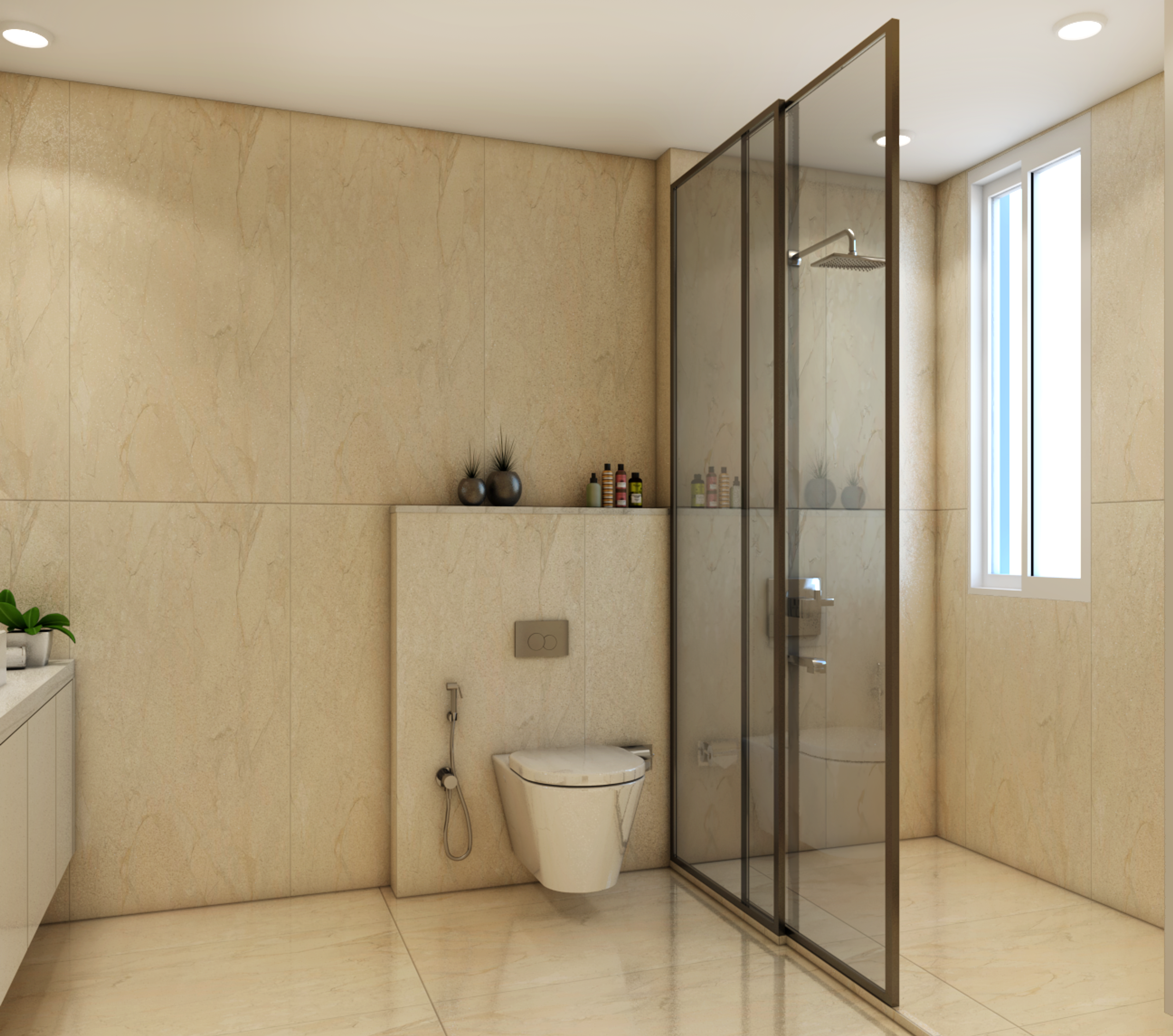 Convenient Spacious Bathroom – Livspace