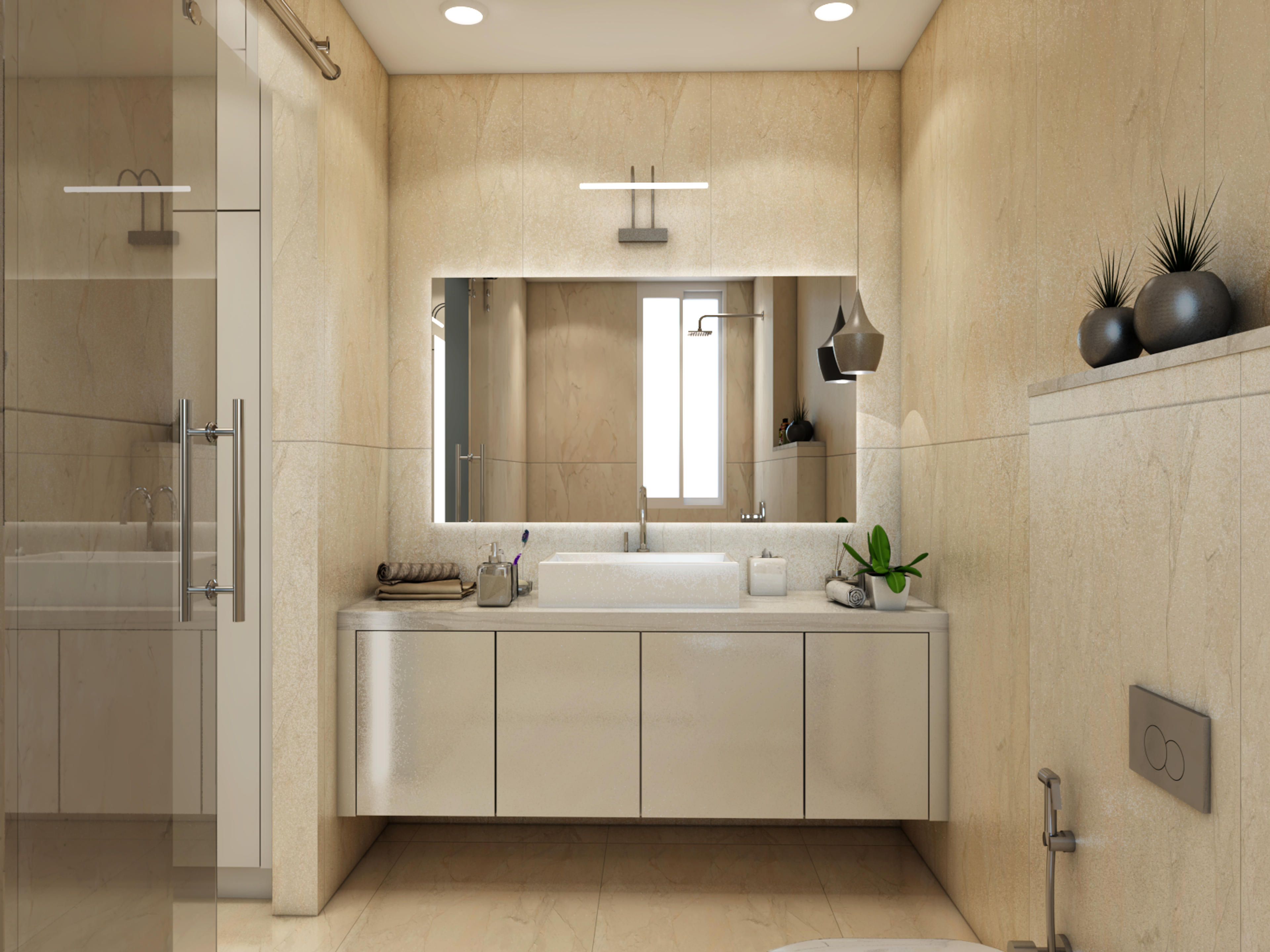 Spacious Contemporary Bathroom With Maximum Storage