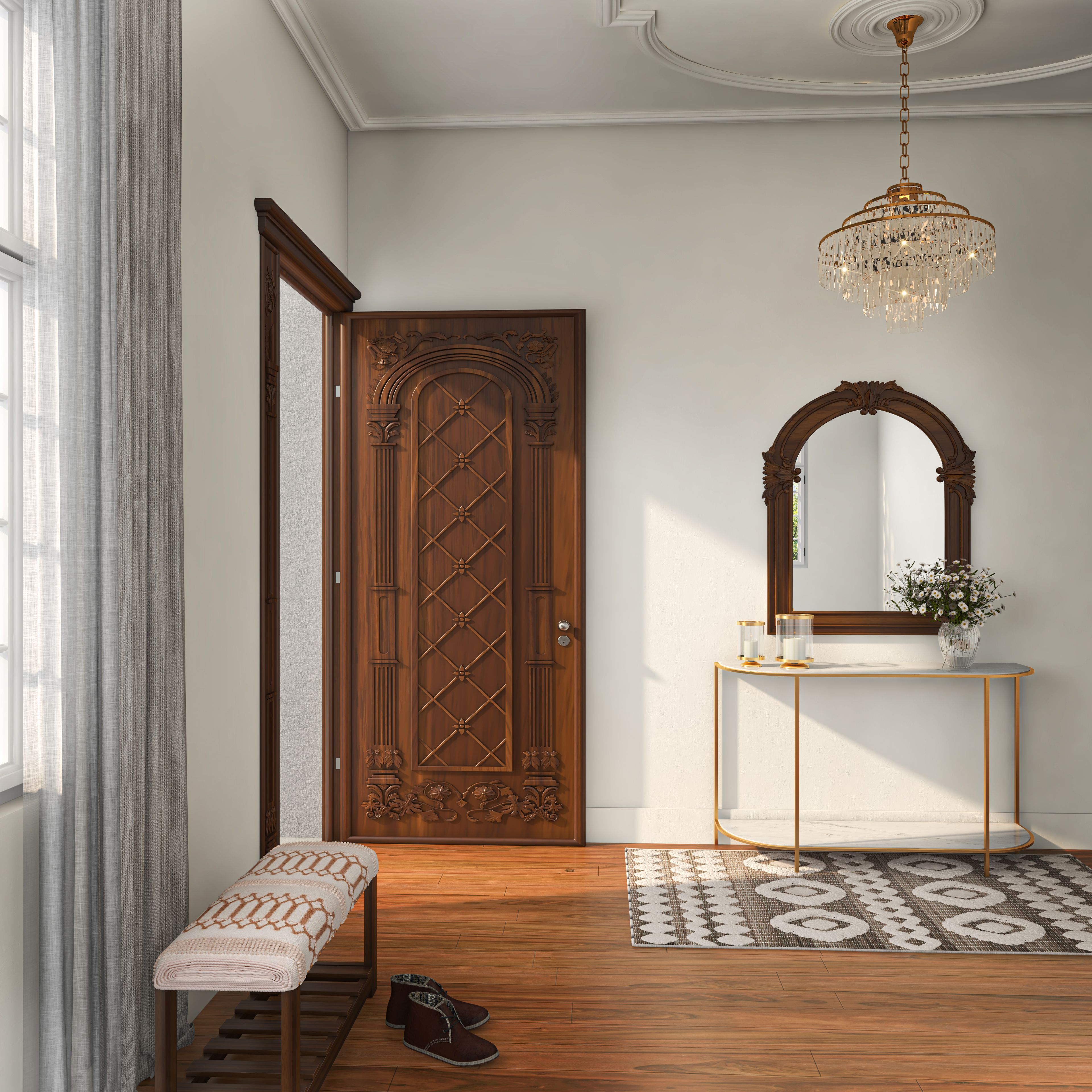 Classic Foyer For Spacious Living Rooms