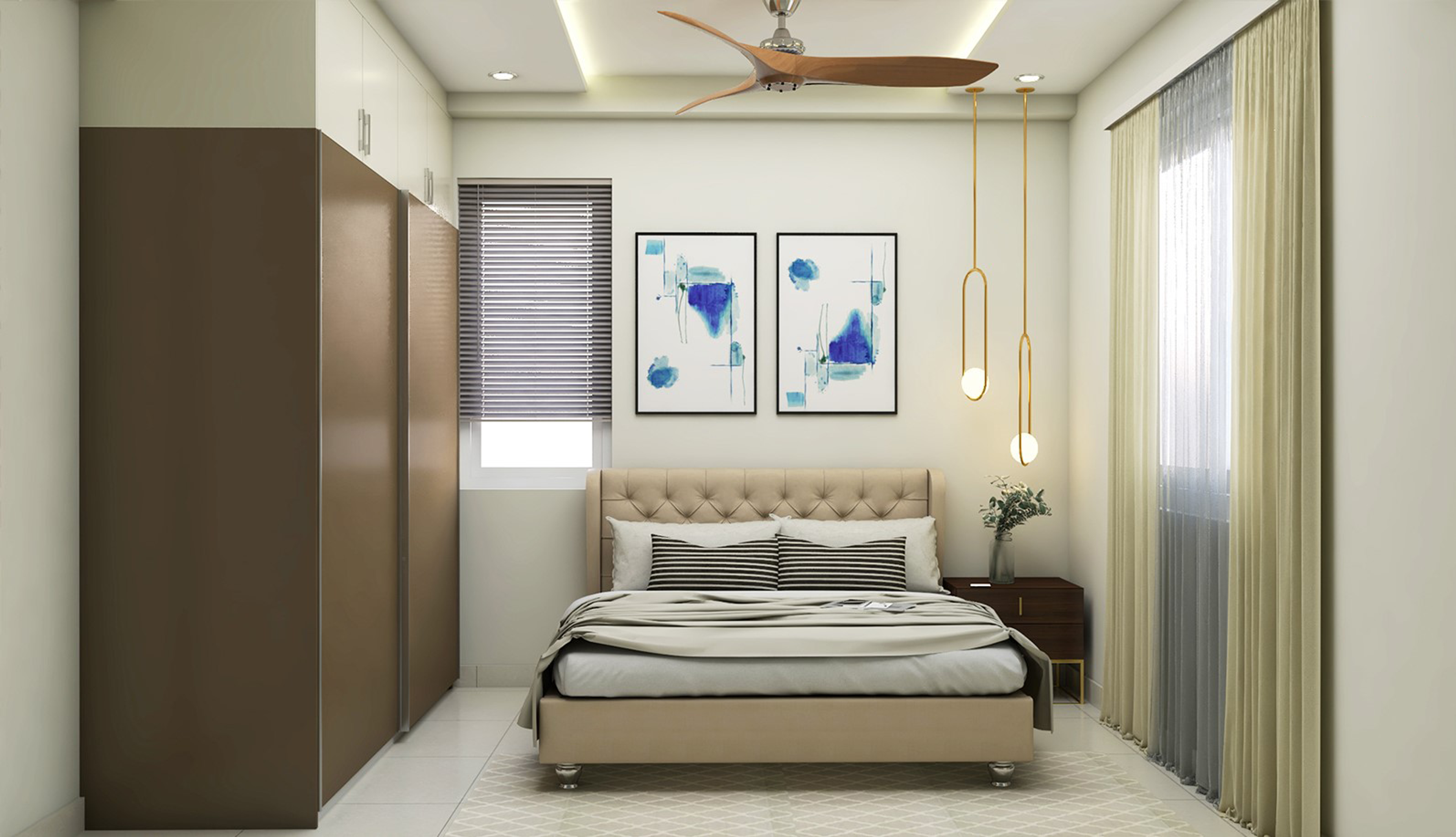 Compact Bedroom with Wardrobe