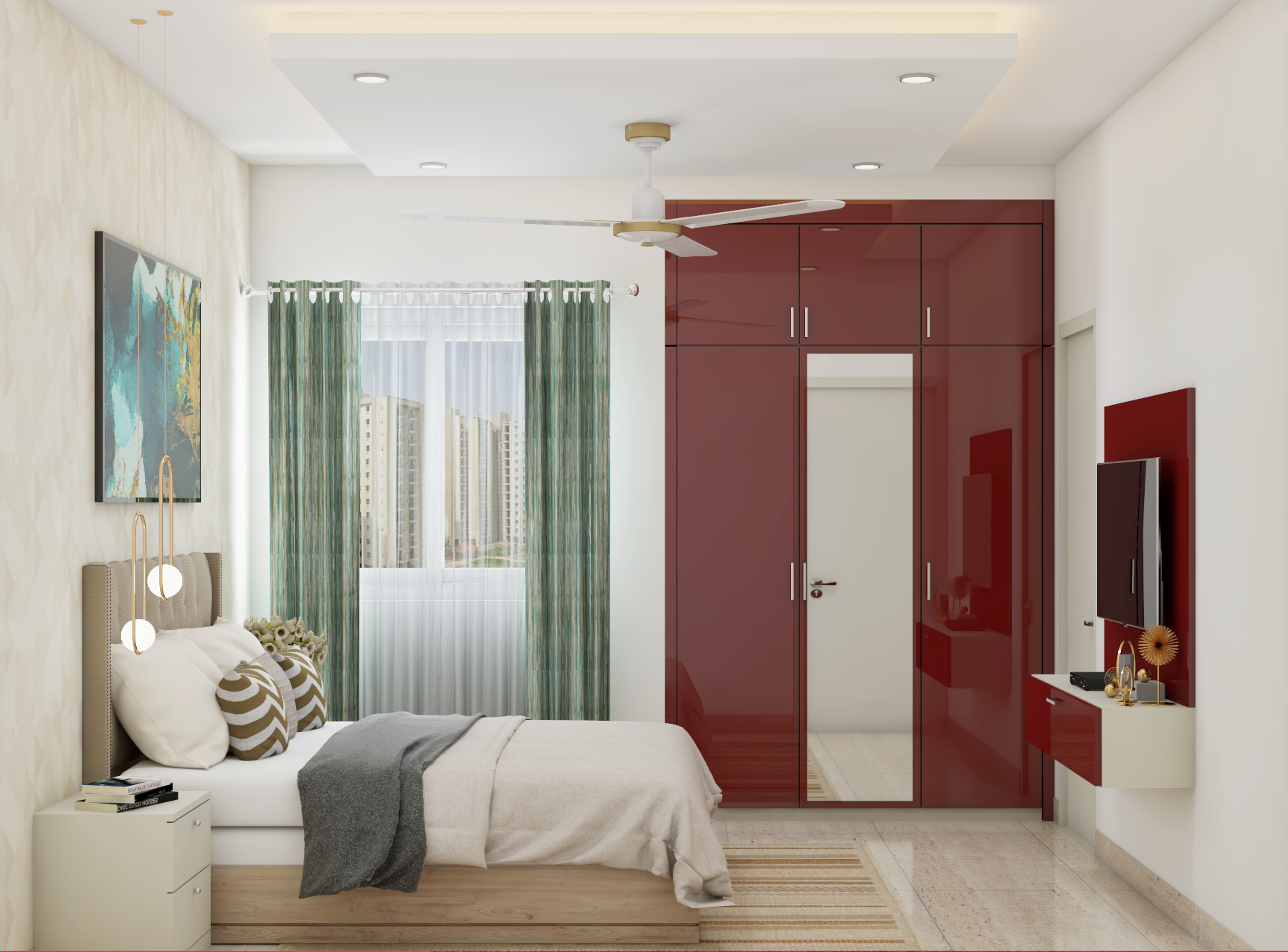 Modern & Compact Bedroom Design