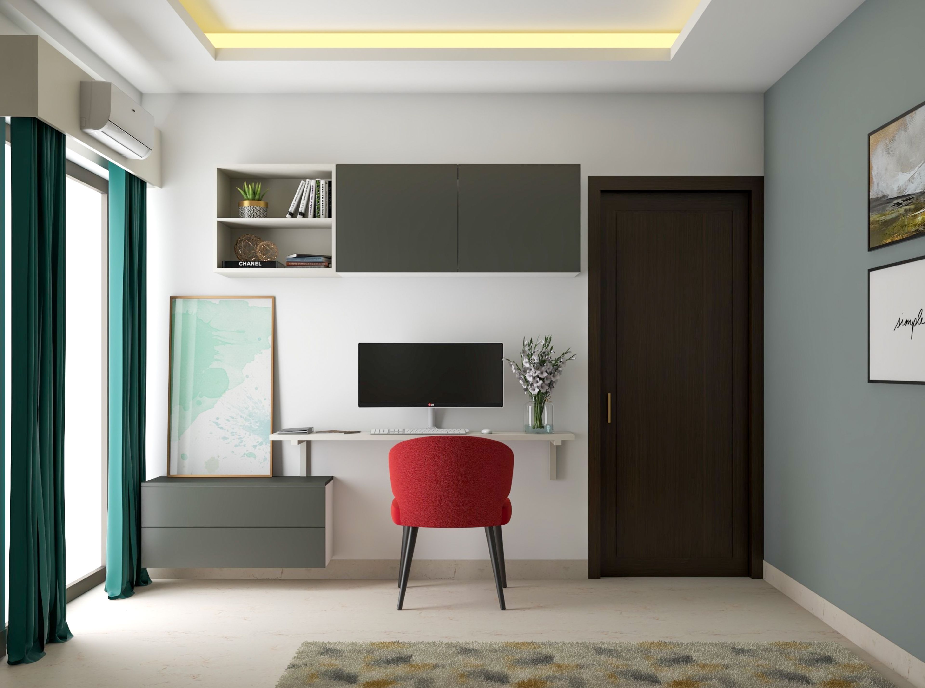 Spacious, Contemporary Study Room and Home Office