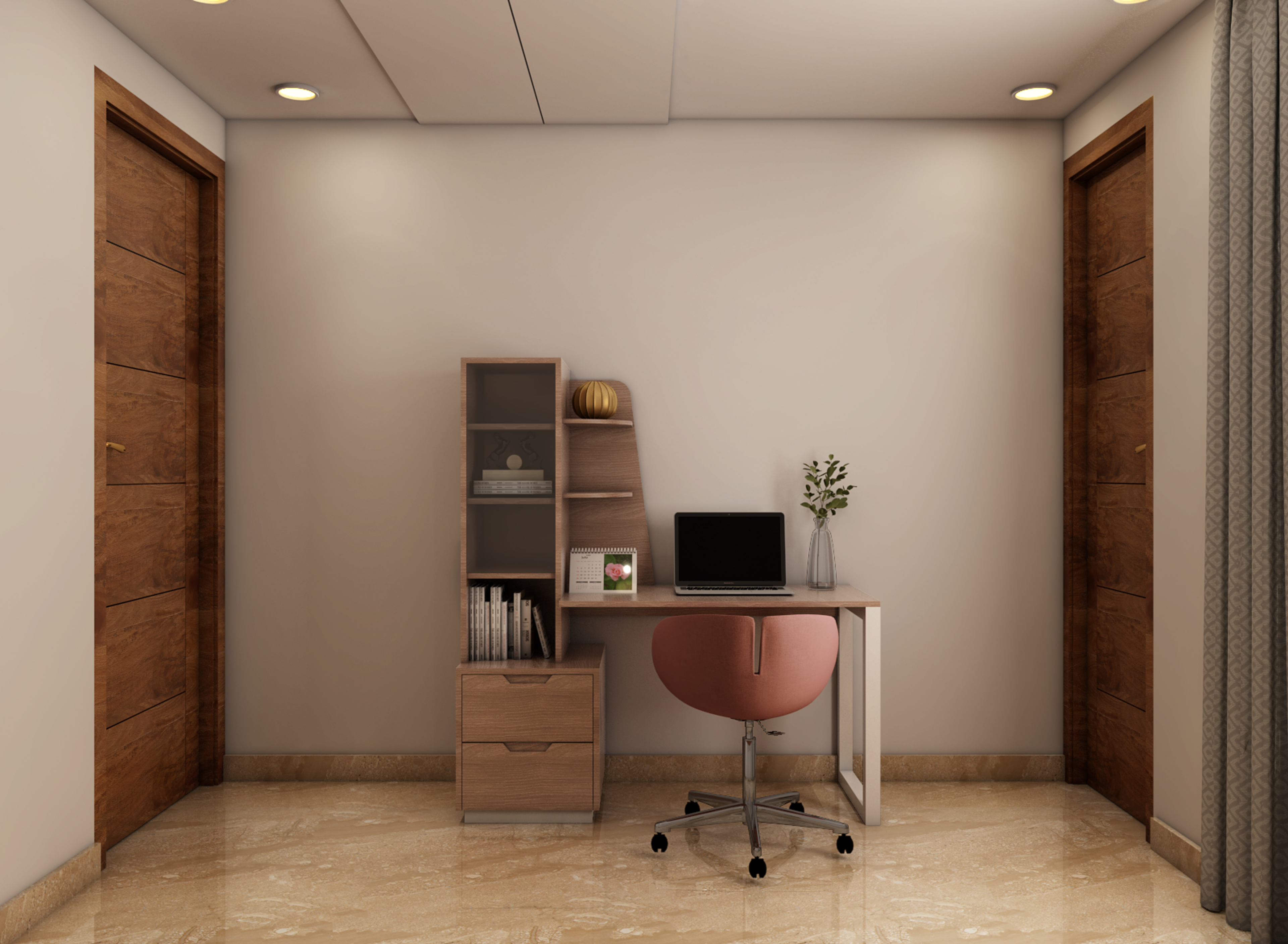 Small Home Office With Contemporary Study Table