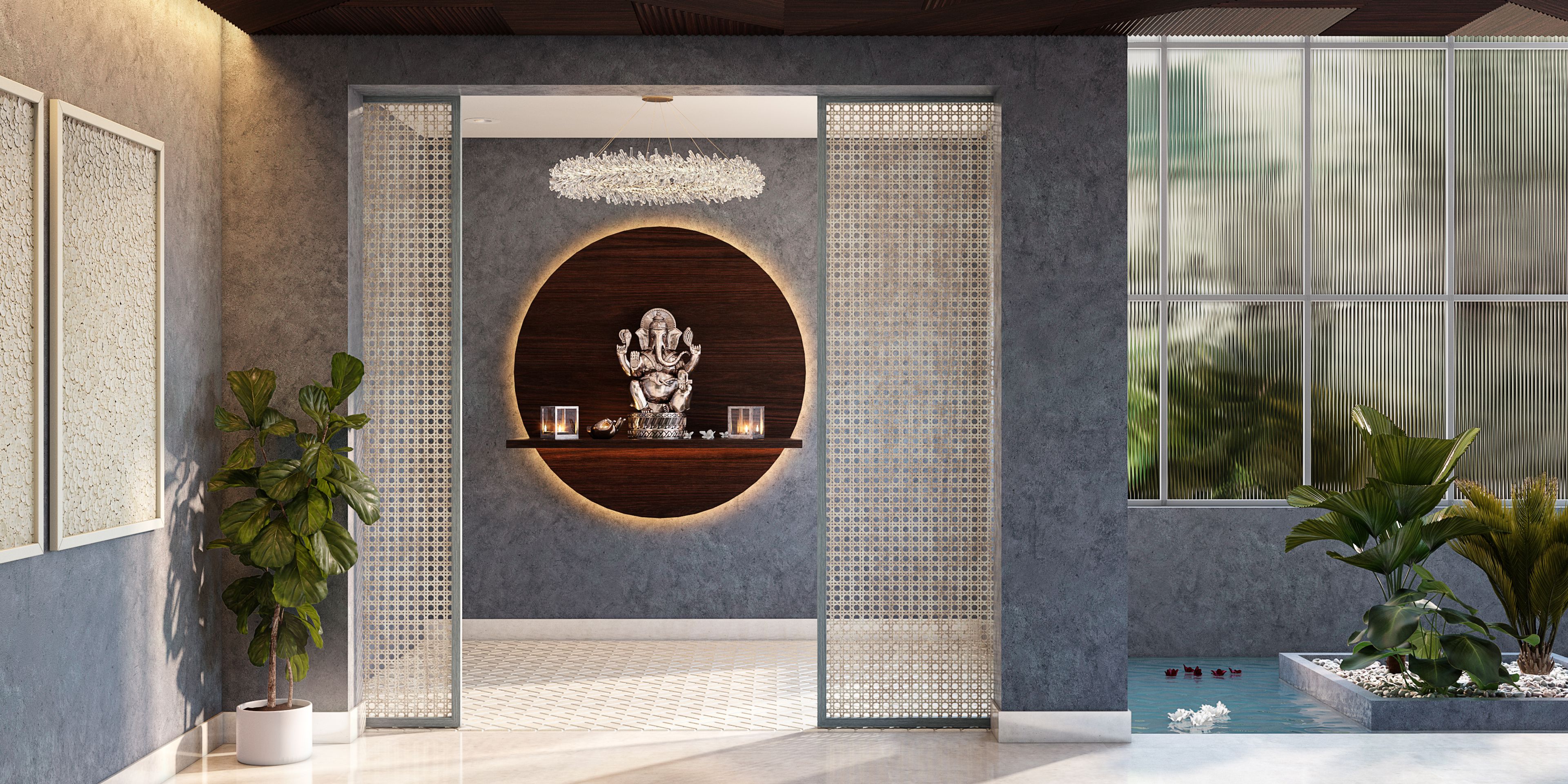 Unique Contemporary Pooja Room