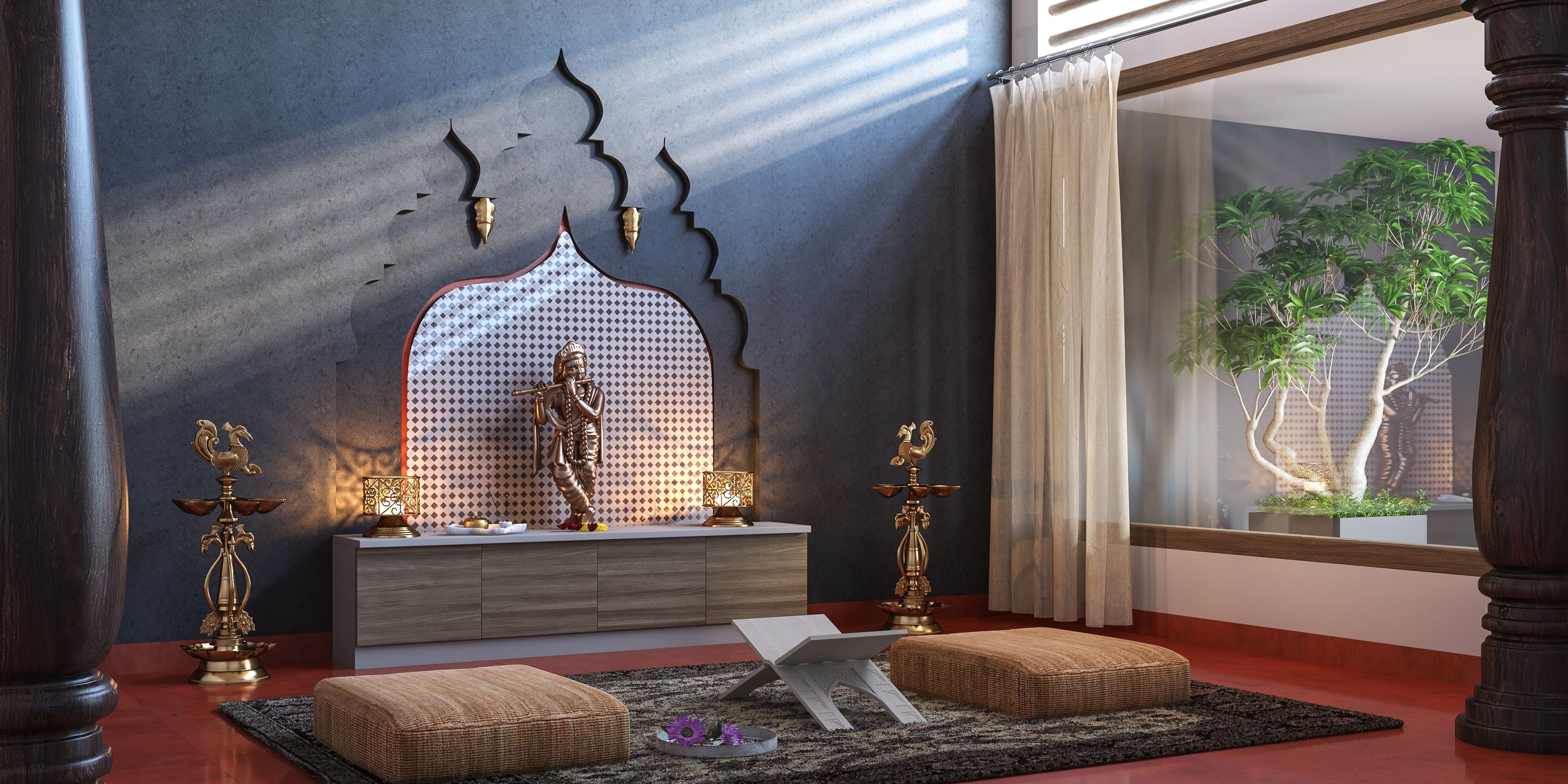Premium Pooja Room with Natural Lighting