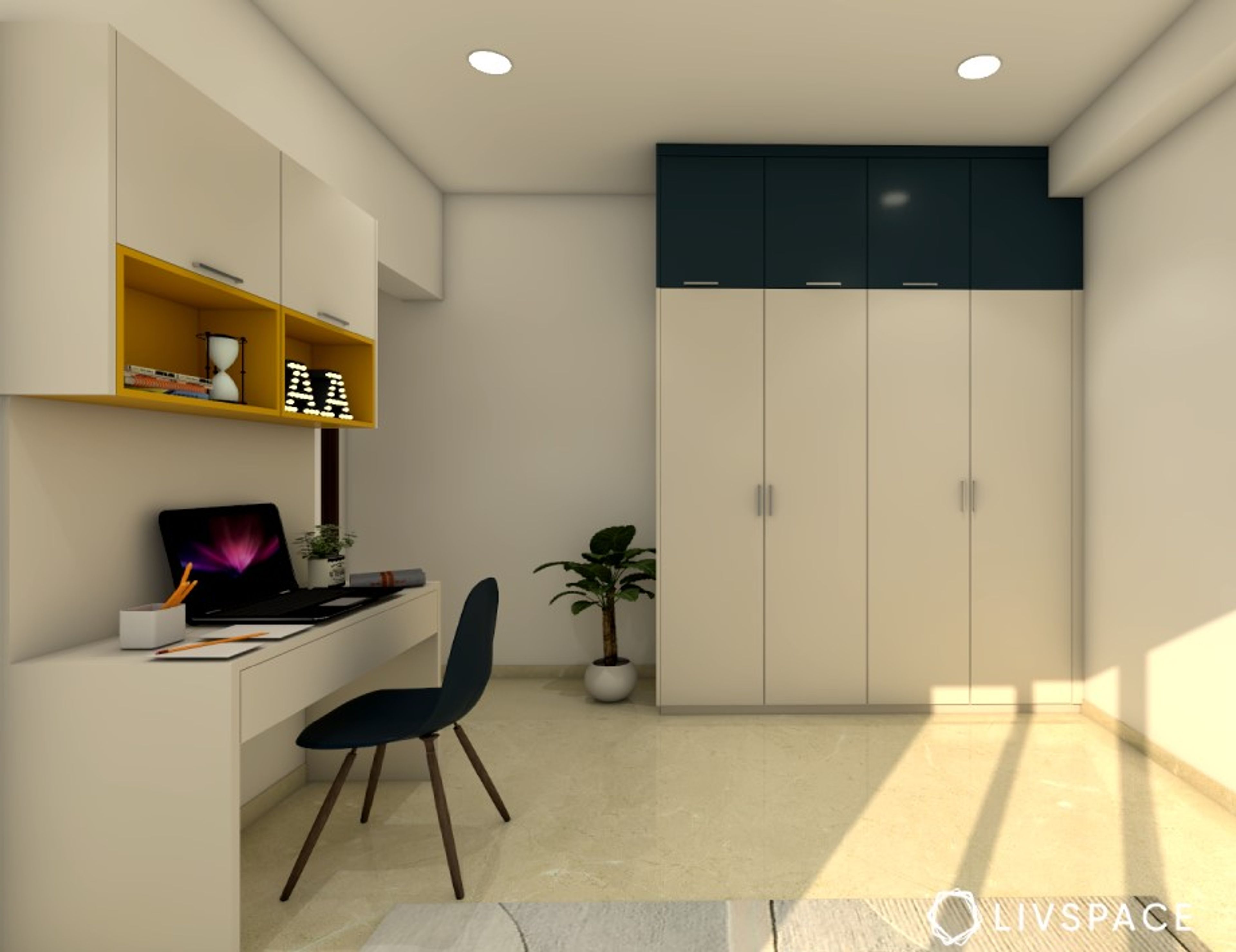 Simple Wardrobe With Glossy Laminate Finish