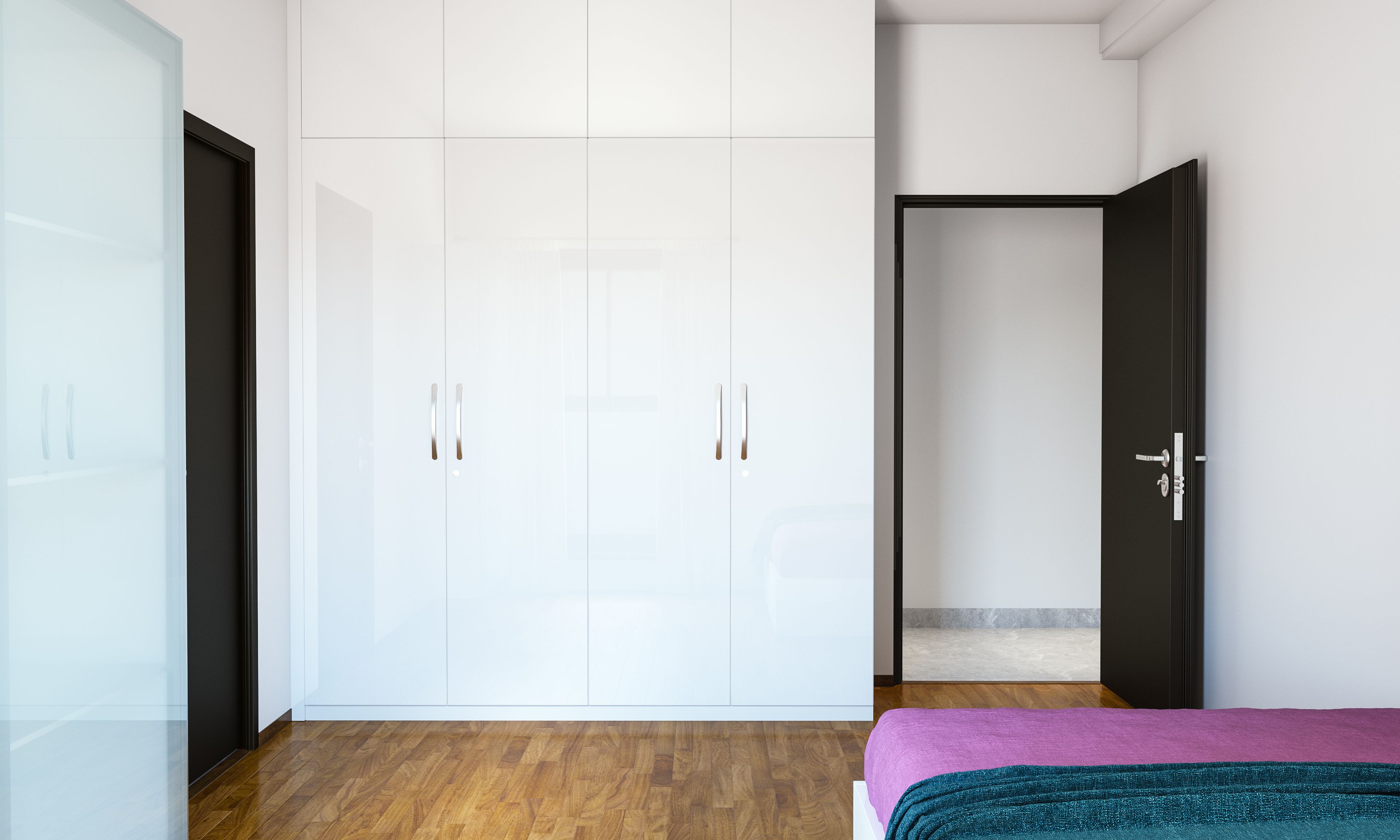 Large Acrylic White Wardrobe For Bedroom