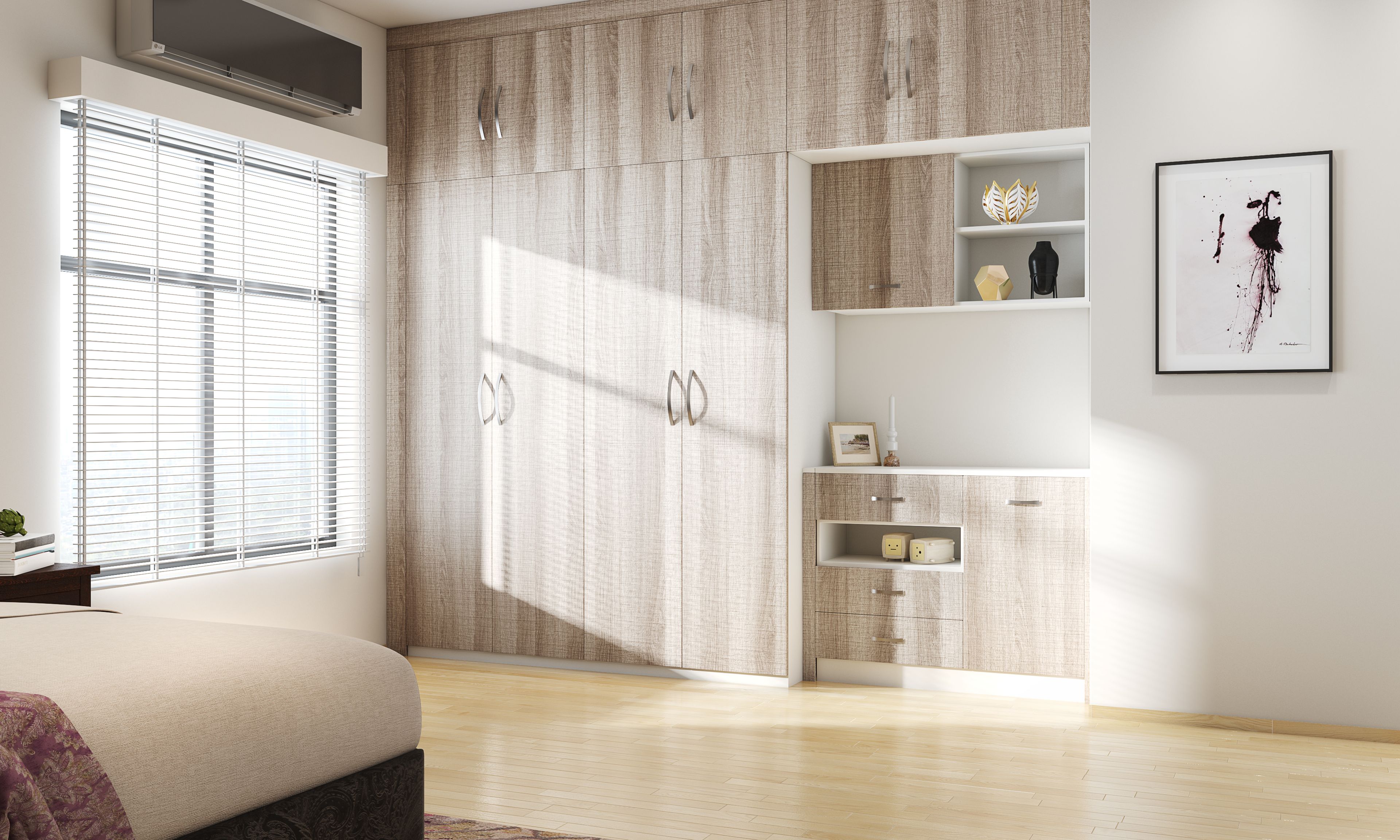 Highly Efficient Wardrobe with Rustic Look