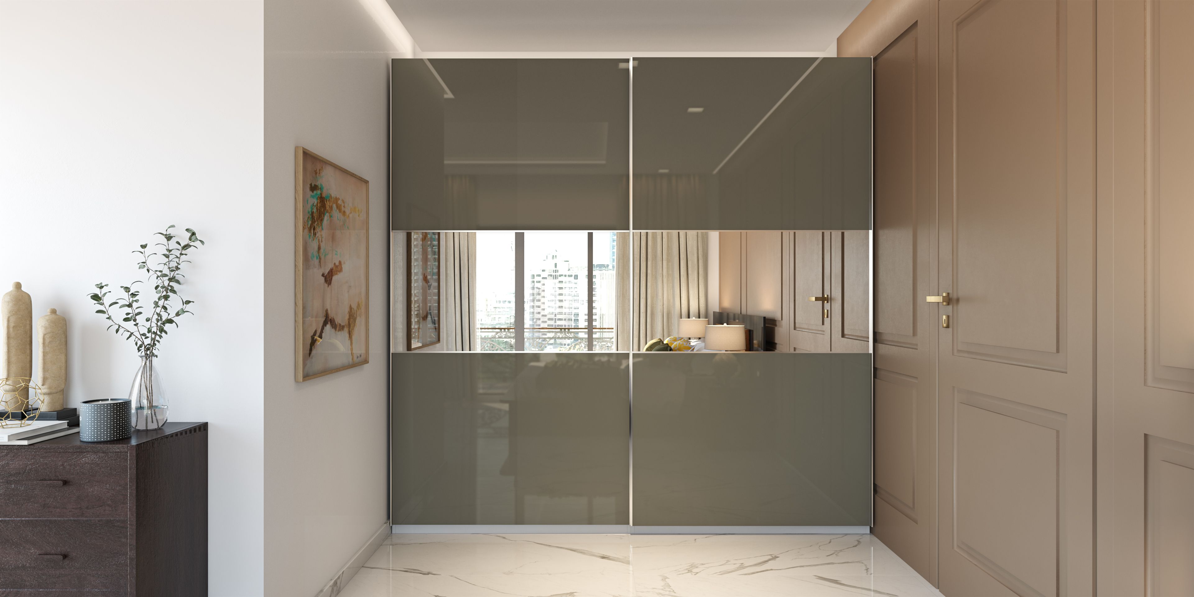 Modern Wardrobe Setting with Sliding Doors