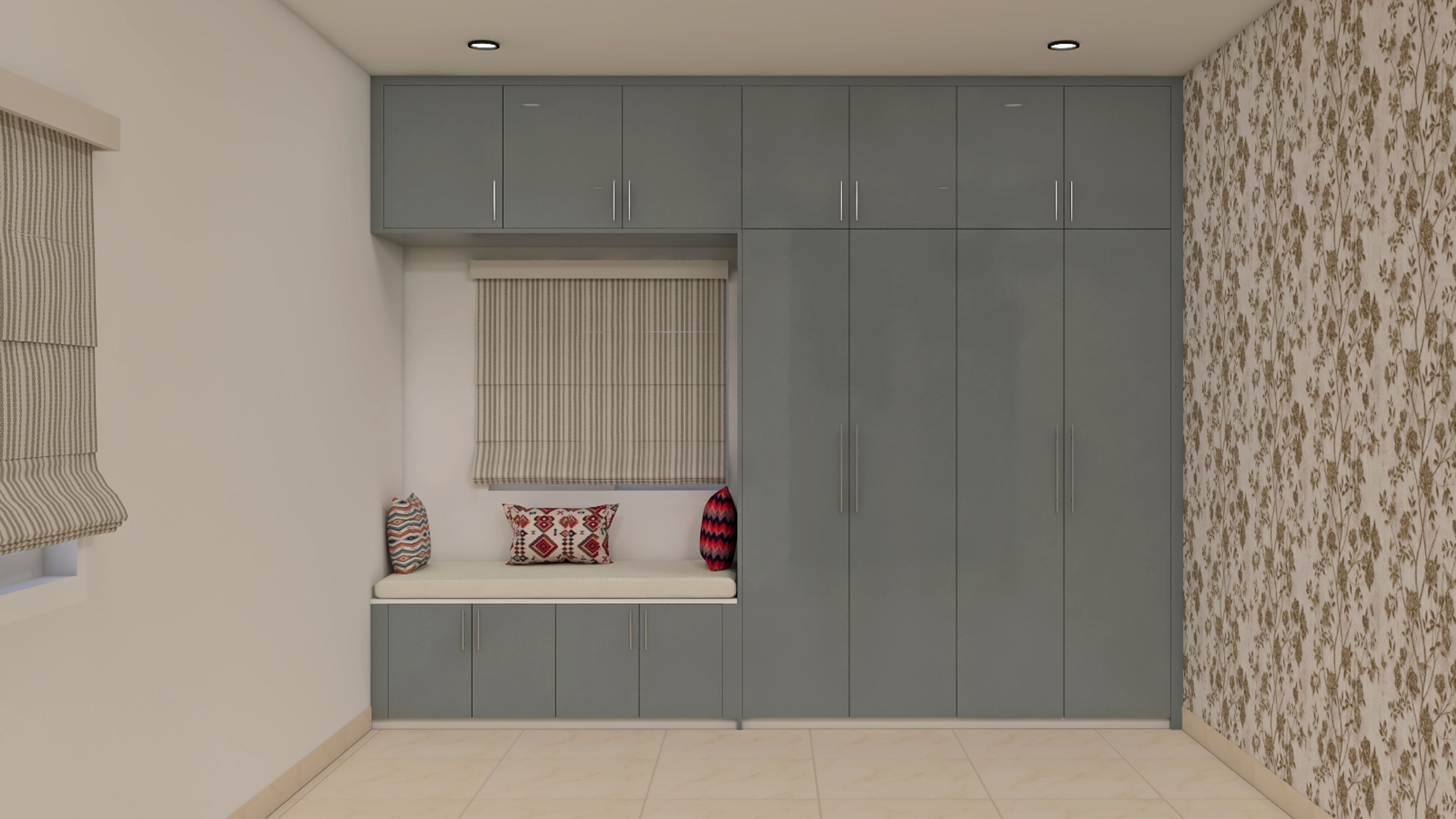 Functional Wardrobe With Glossy Touch and Base Storage