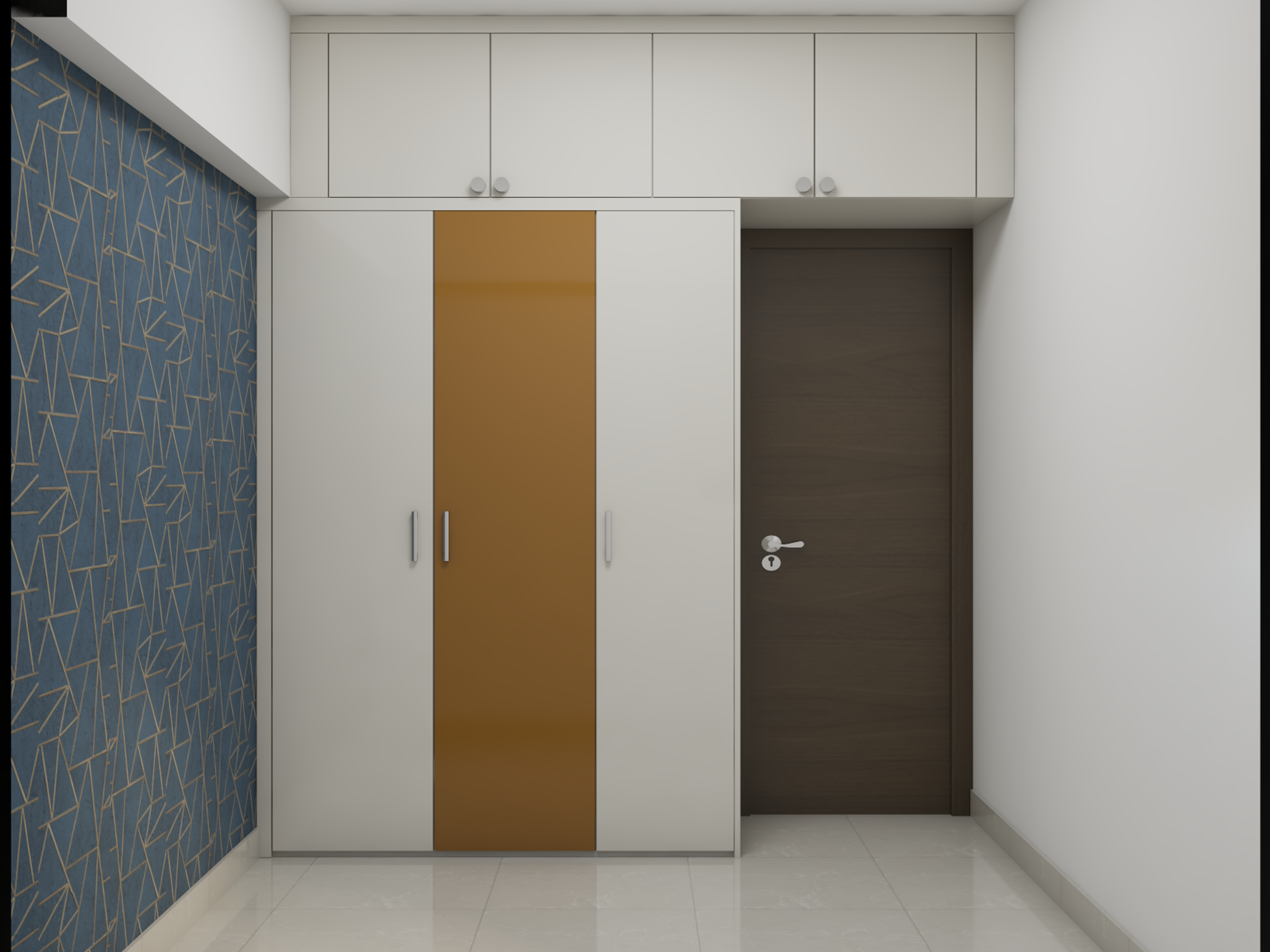 Small Wardrobe With Gloss Touch And Suede Finish