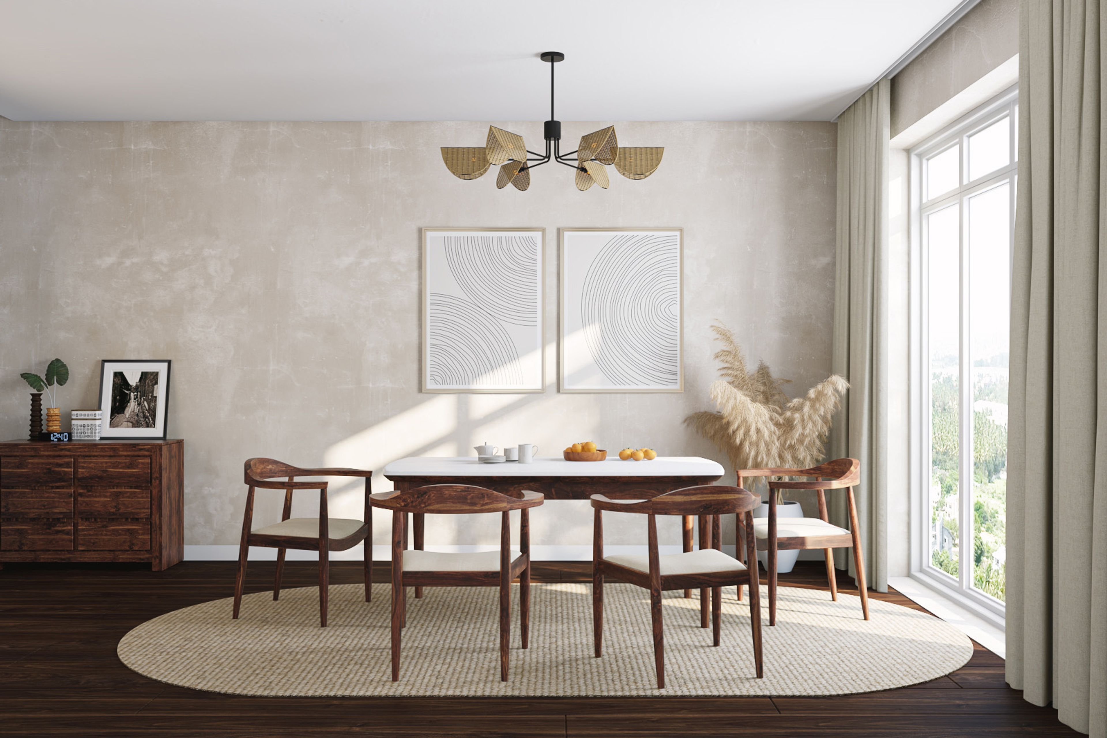 Dining Room Design With Rectangular Wood Table