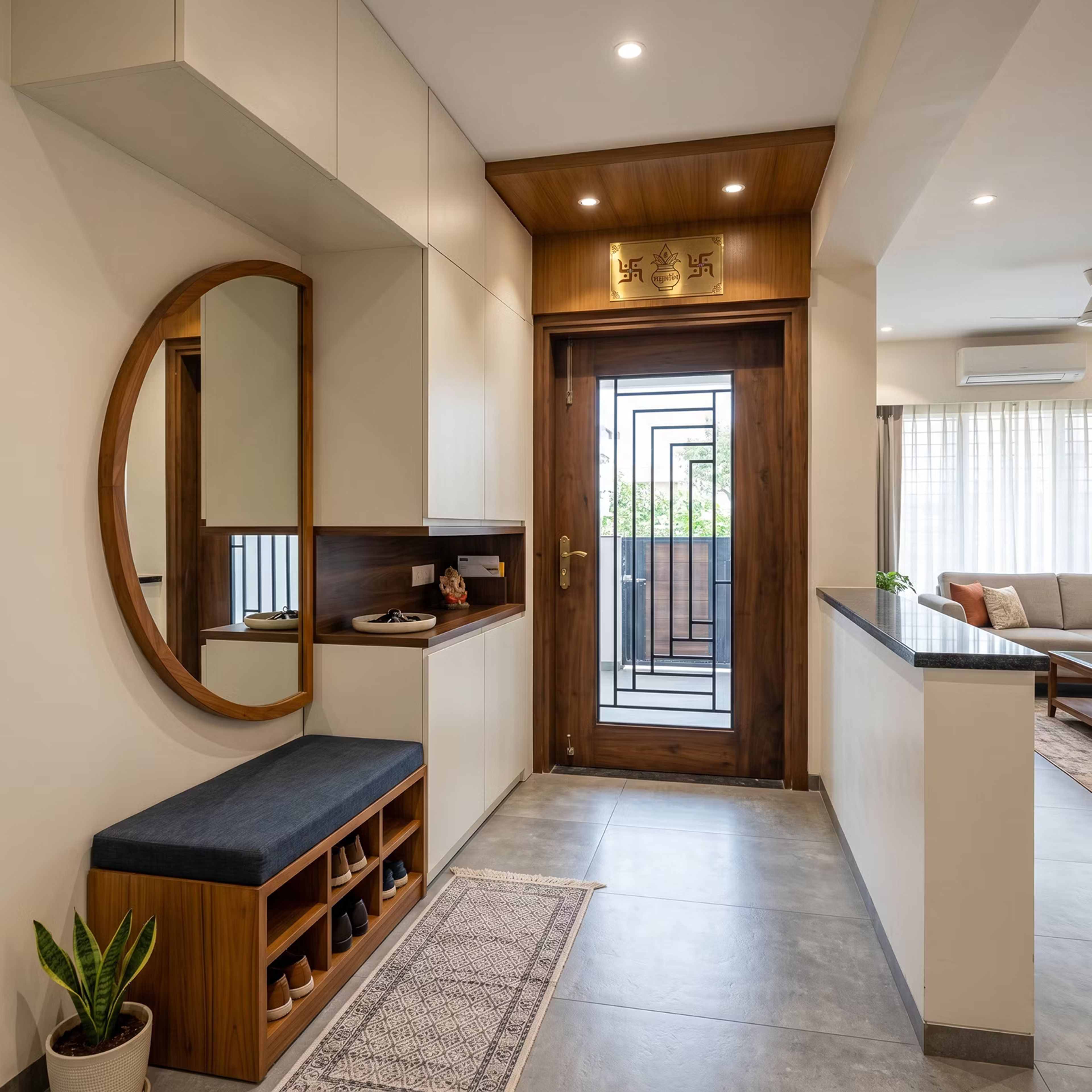 Contemporary Entrance Door Design with Swing Single Door and Matte Finish