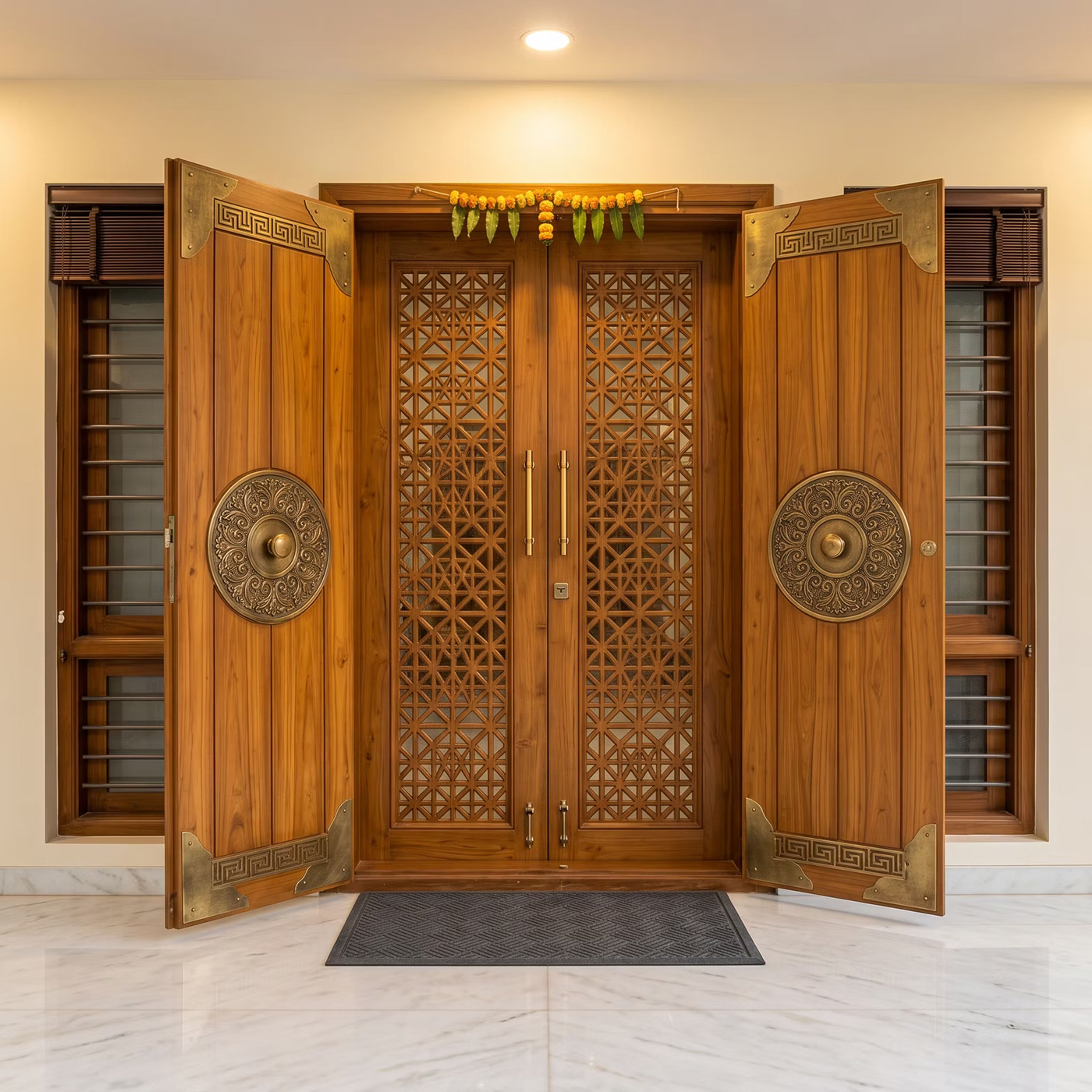 Entrance Single Door Design with Wide Swing and Matte Finish