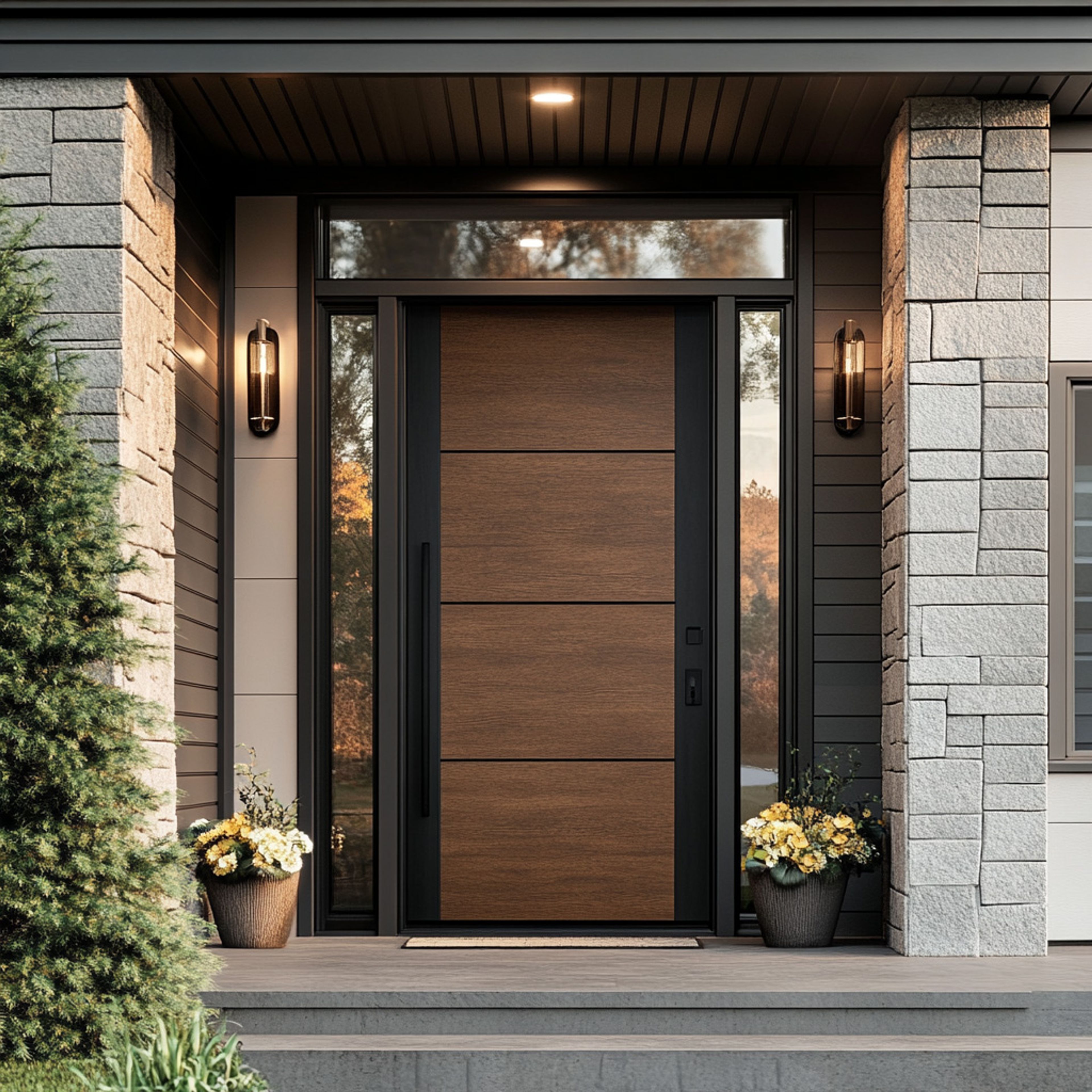 Modern Swing Single Door Design with Matte Finish