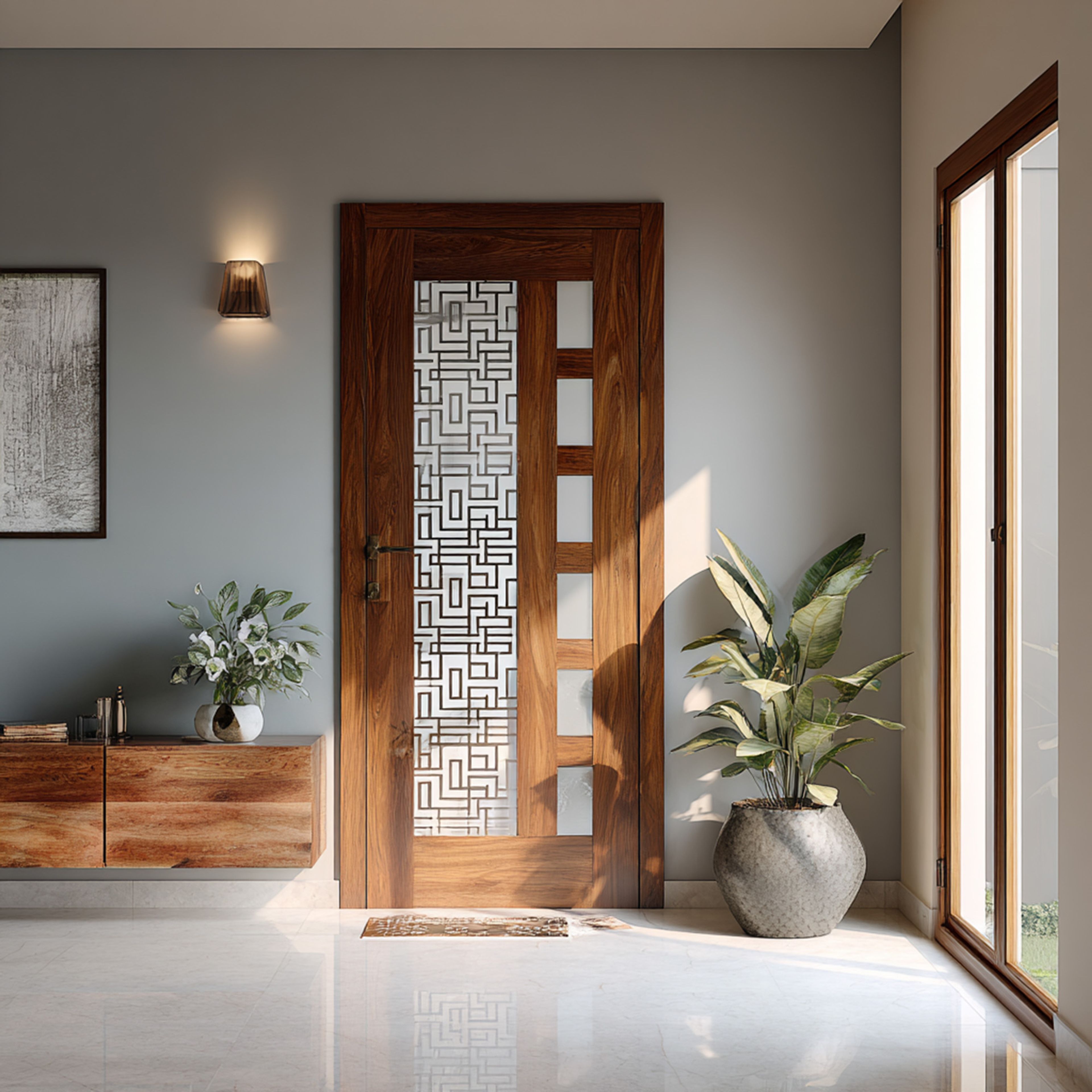 Contemporary Swing Single Door Design in Matte Finish