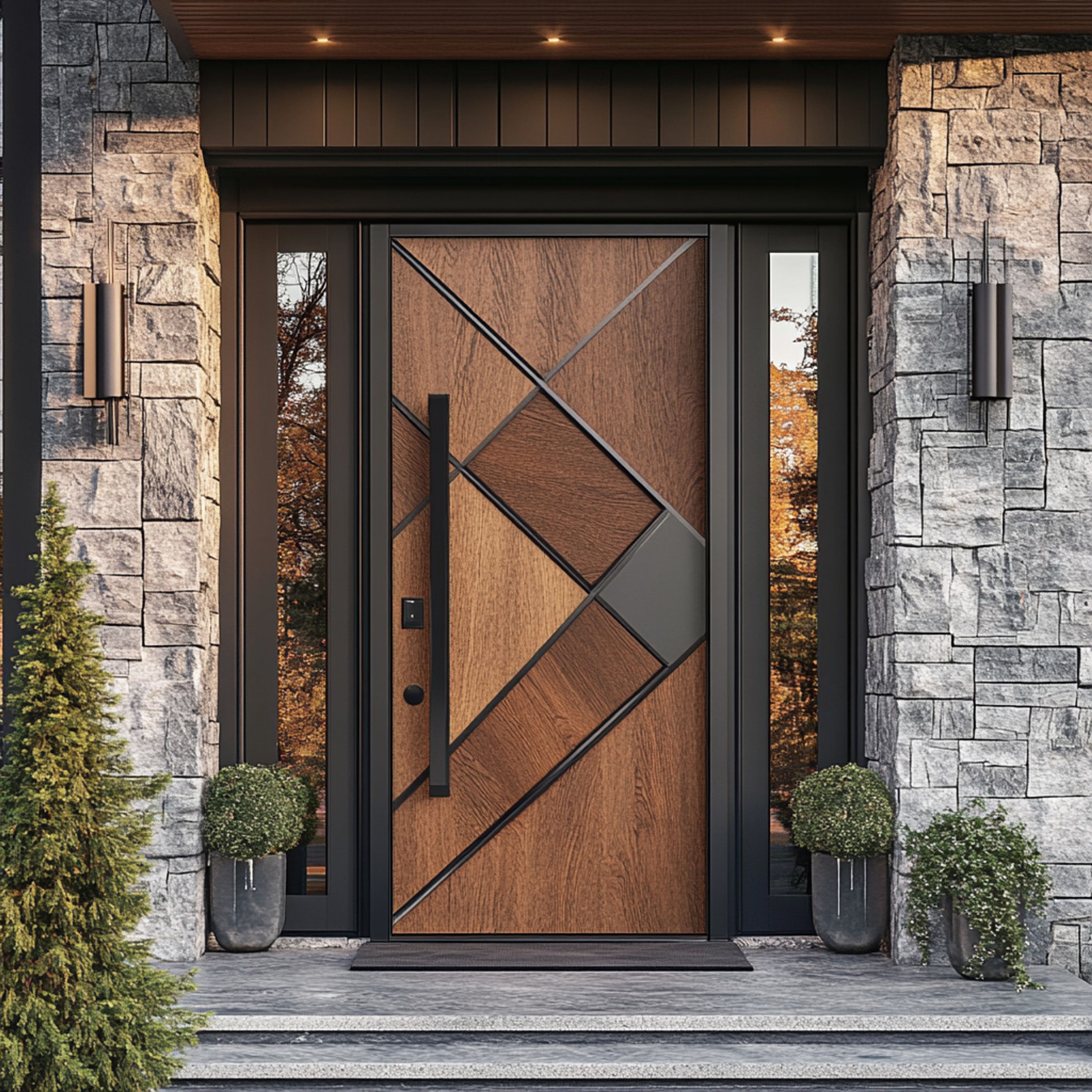 Contemporary Swing Single Door Design with Matte Finish