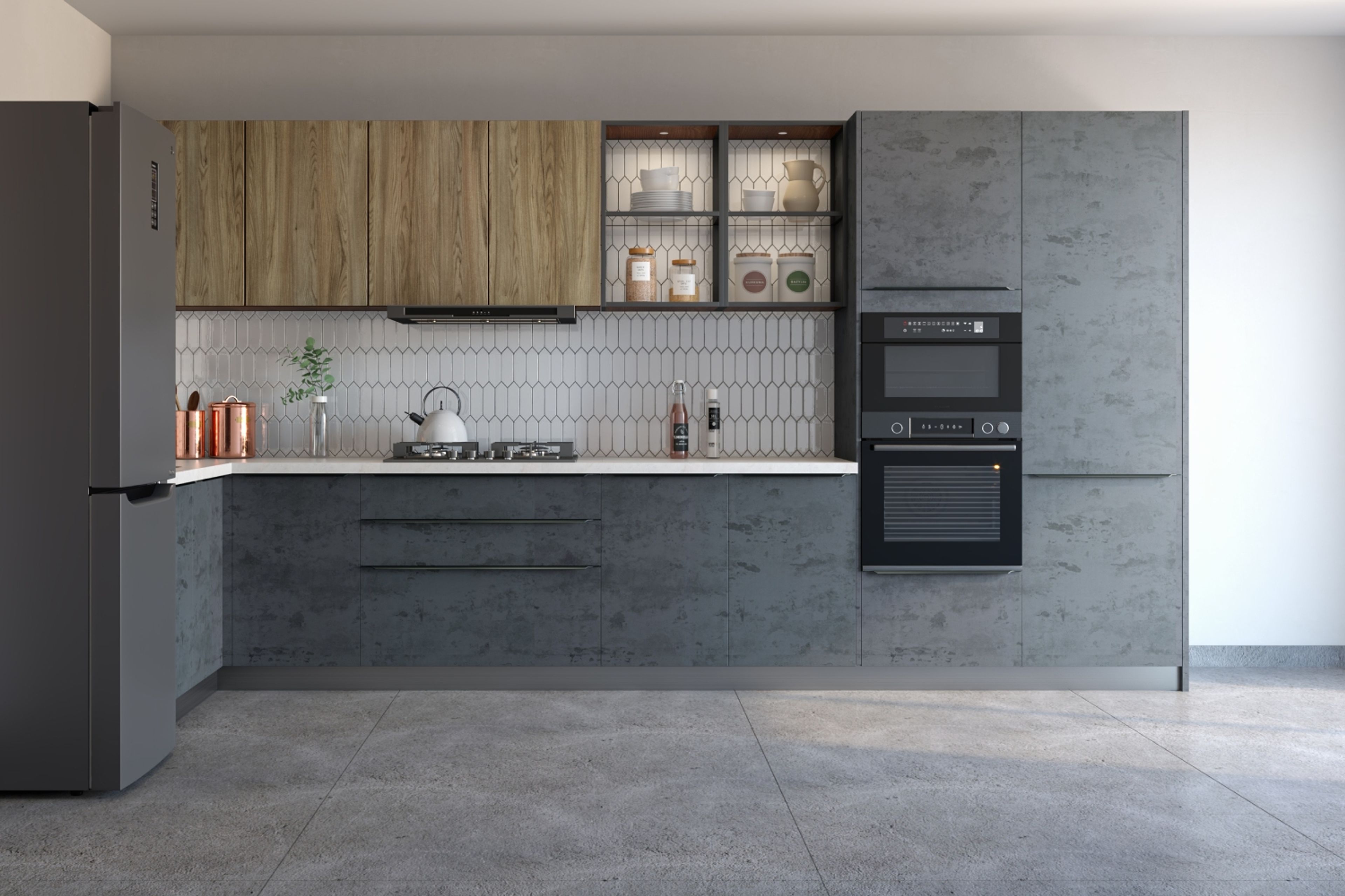 Industrial-Style Grey Rectangular Flooring Design