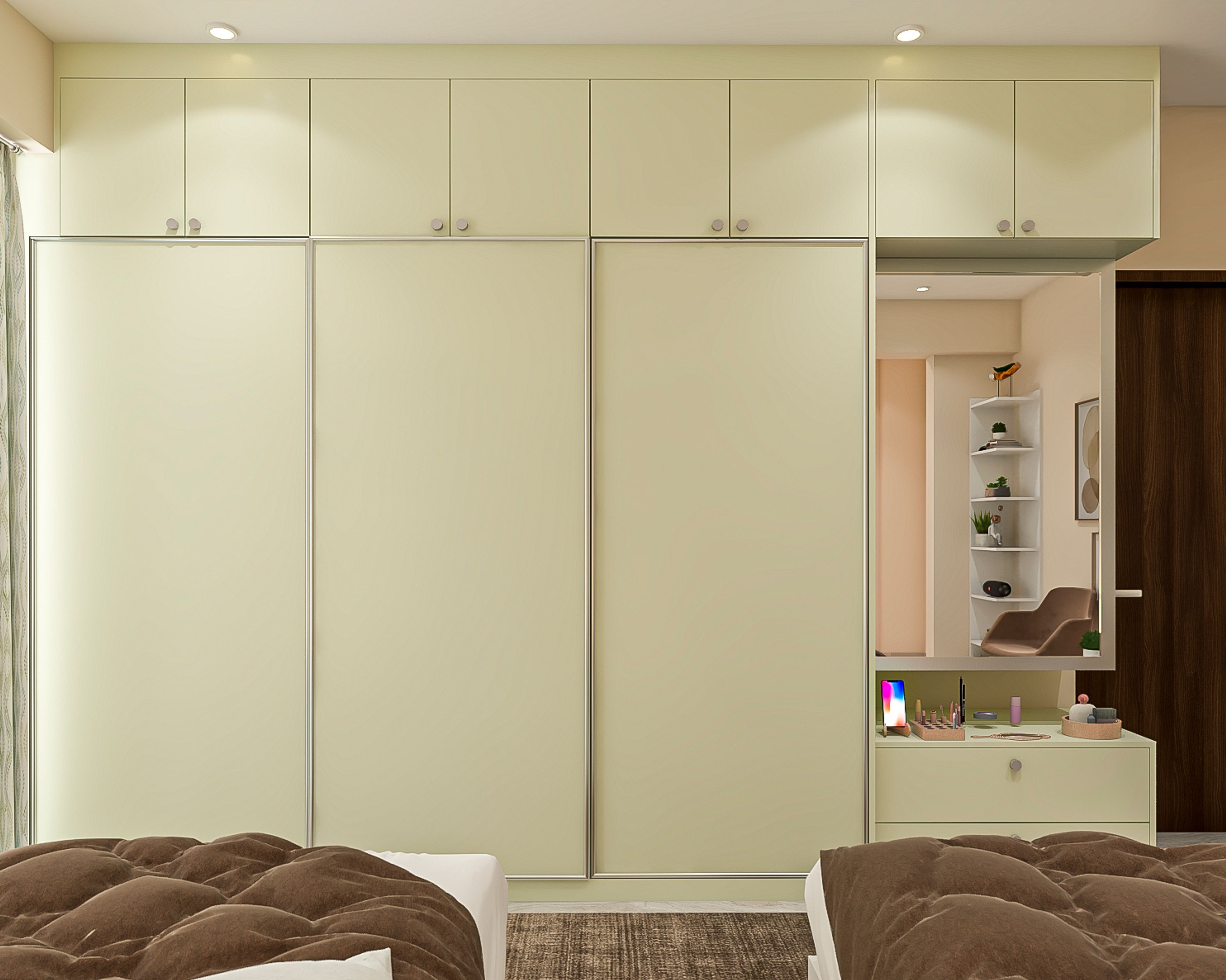 Kids Bedroom Design With Twin Beds and Reading Nook