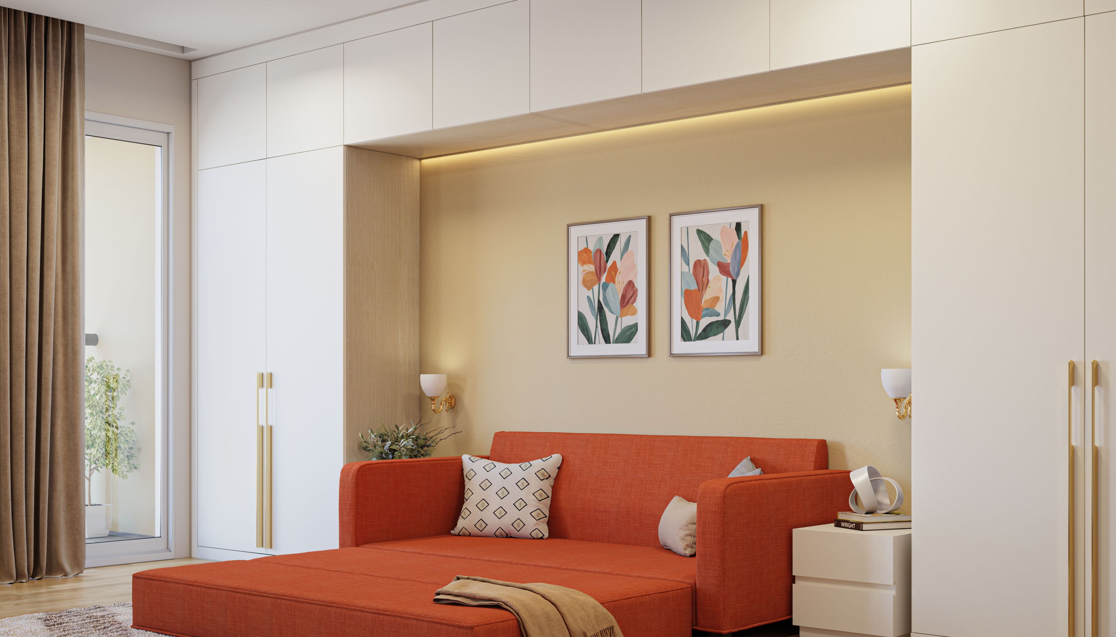 Space-Saving Living Room Design Multifunctional Sofa Bed