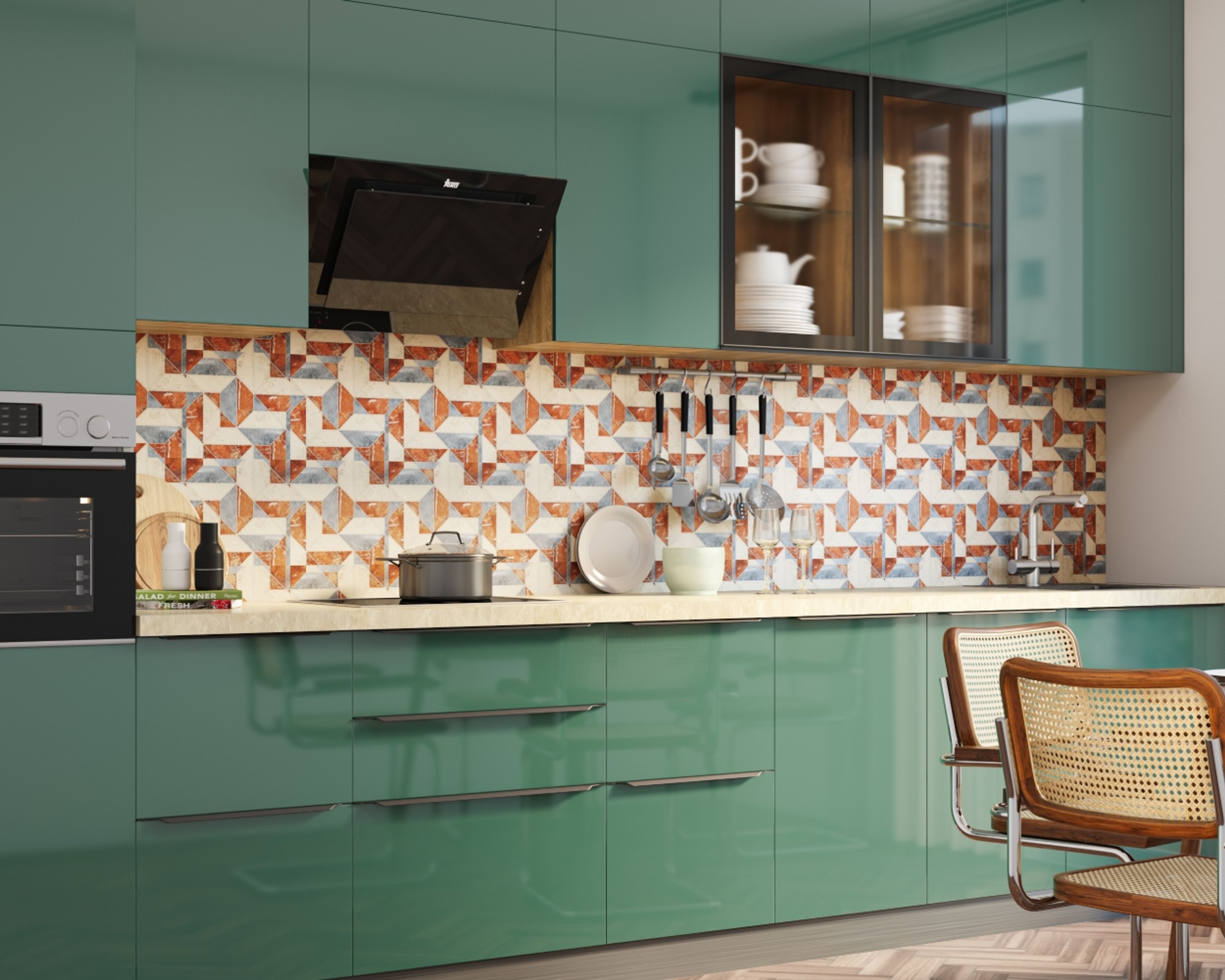 Multicolour Ceramic Subway Tiles Design for Kitchens