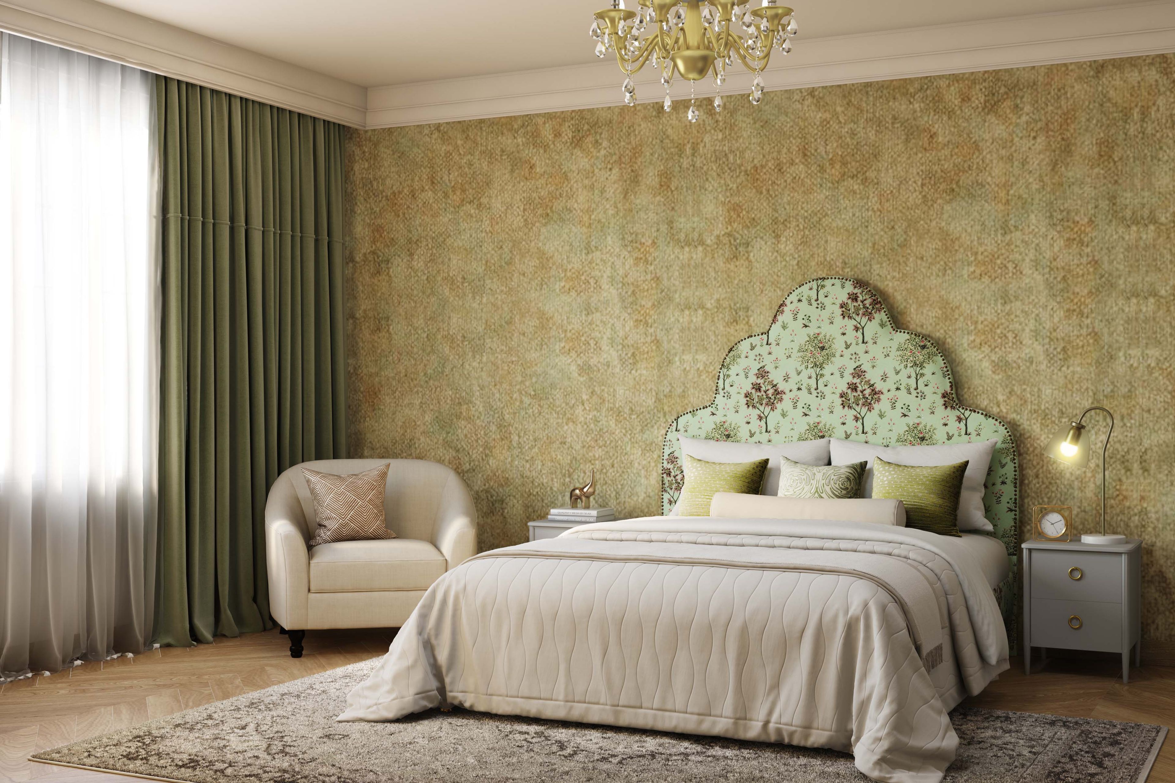 Neutral Textured Transitional Wallpaper Design With Warm Undertones
