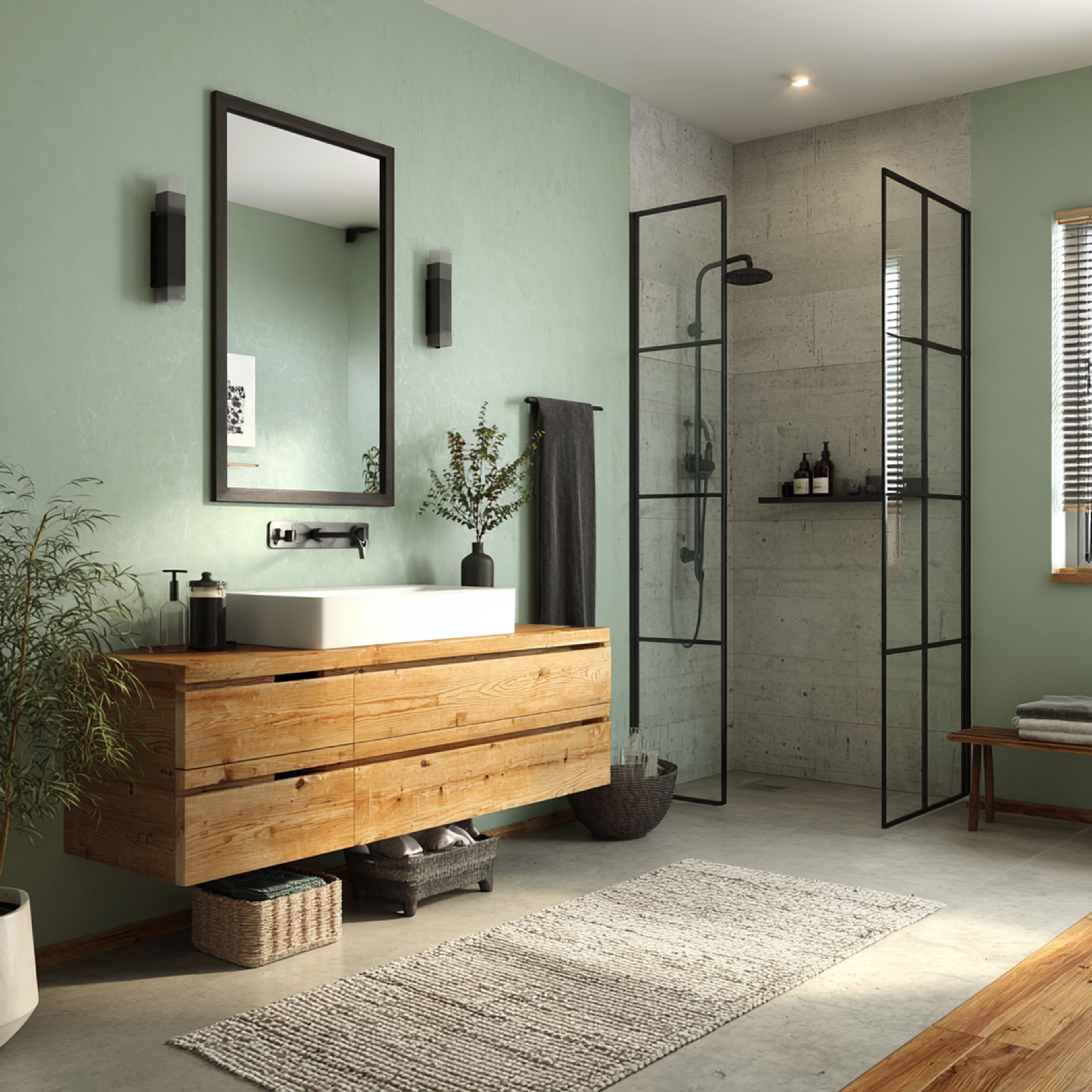 Bathroom Design With 4 Pull-Out Drawers Vanity Storage