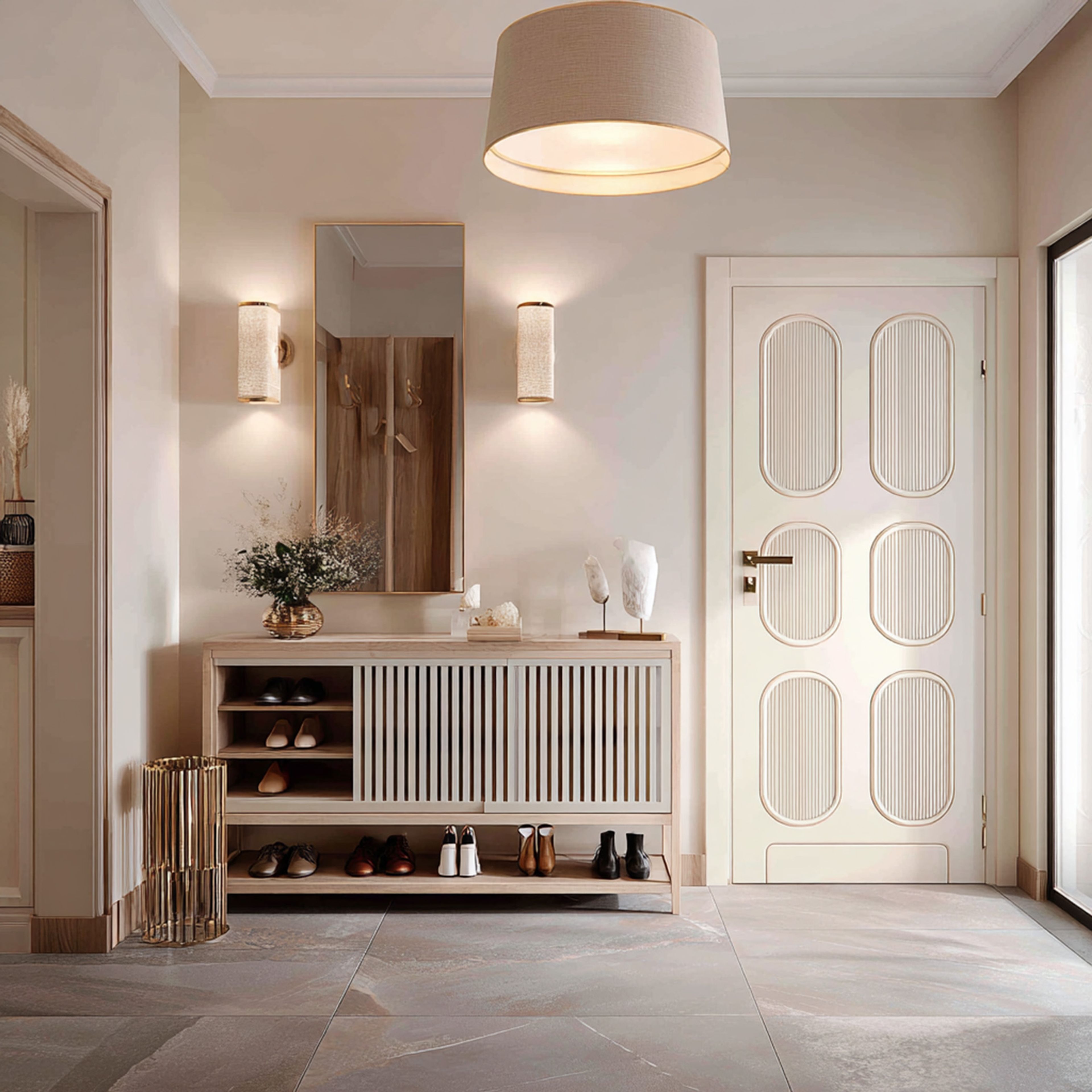 Single Swing Door Design With Matte Textured Finish